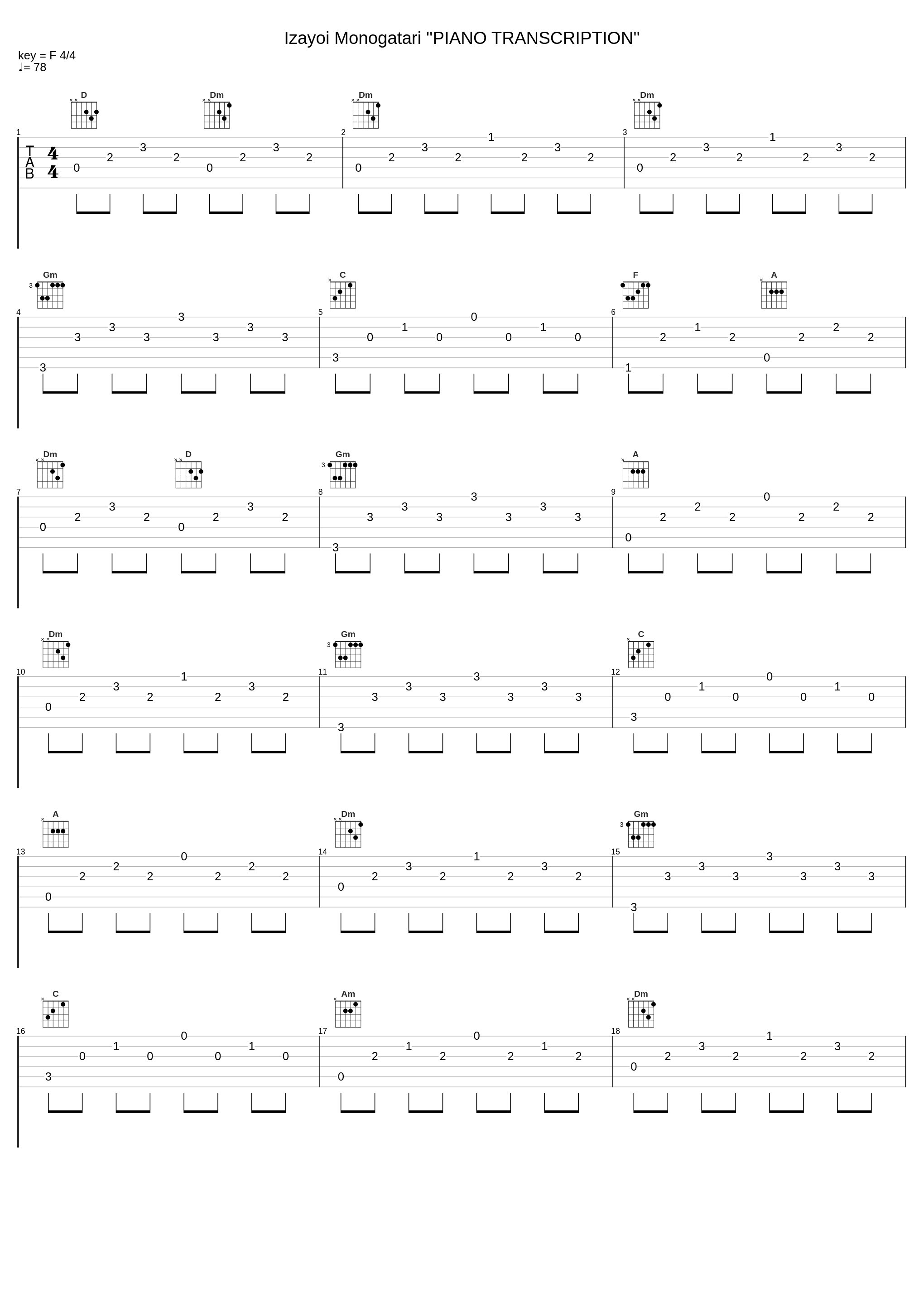 Izayoi Monogatari ''PIANO TRANSCRIPTION''_河合奈保子_1