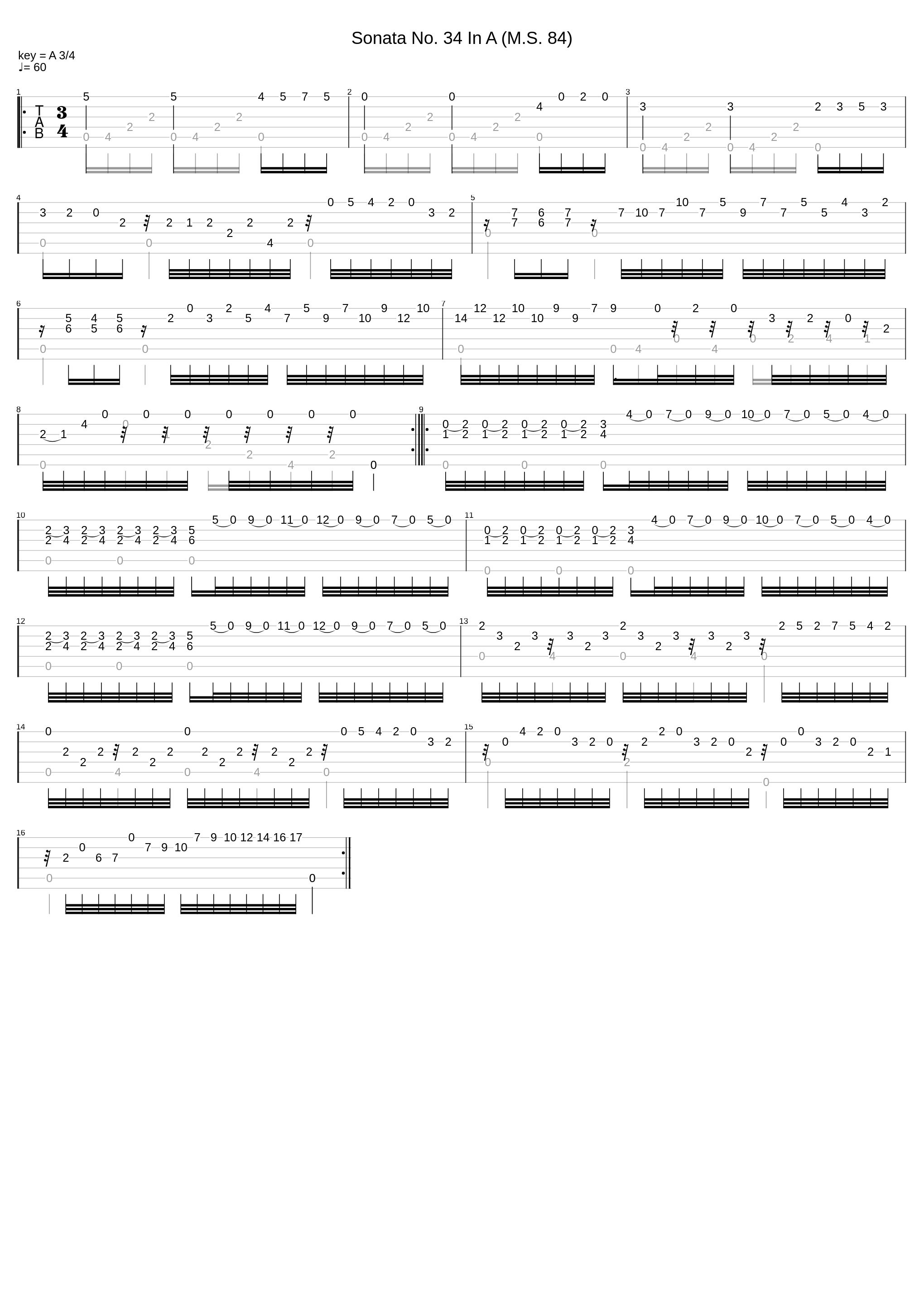 Sonata No 34 In A Ms 84_Nicolo Paganini_1