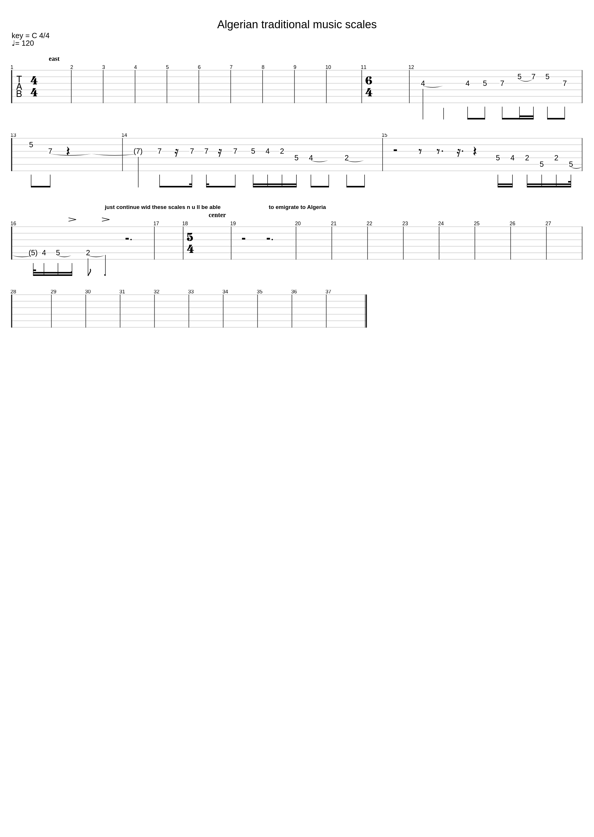 Algerian Traditional Music Scales_Scales And Arpeggios_1