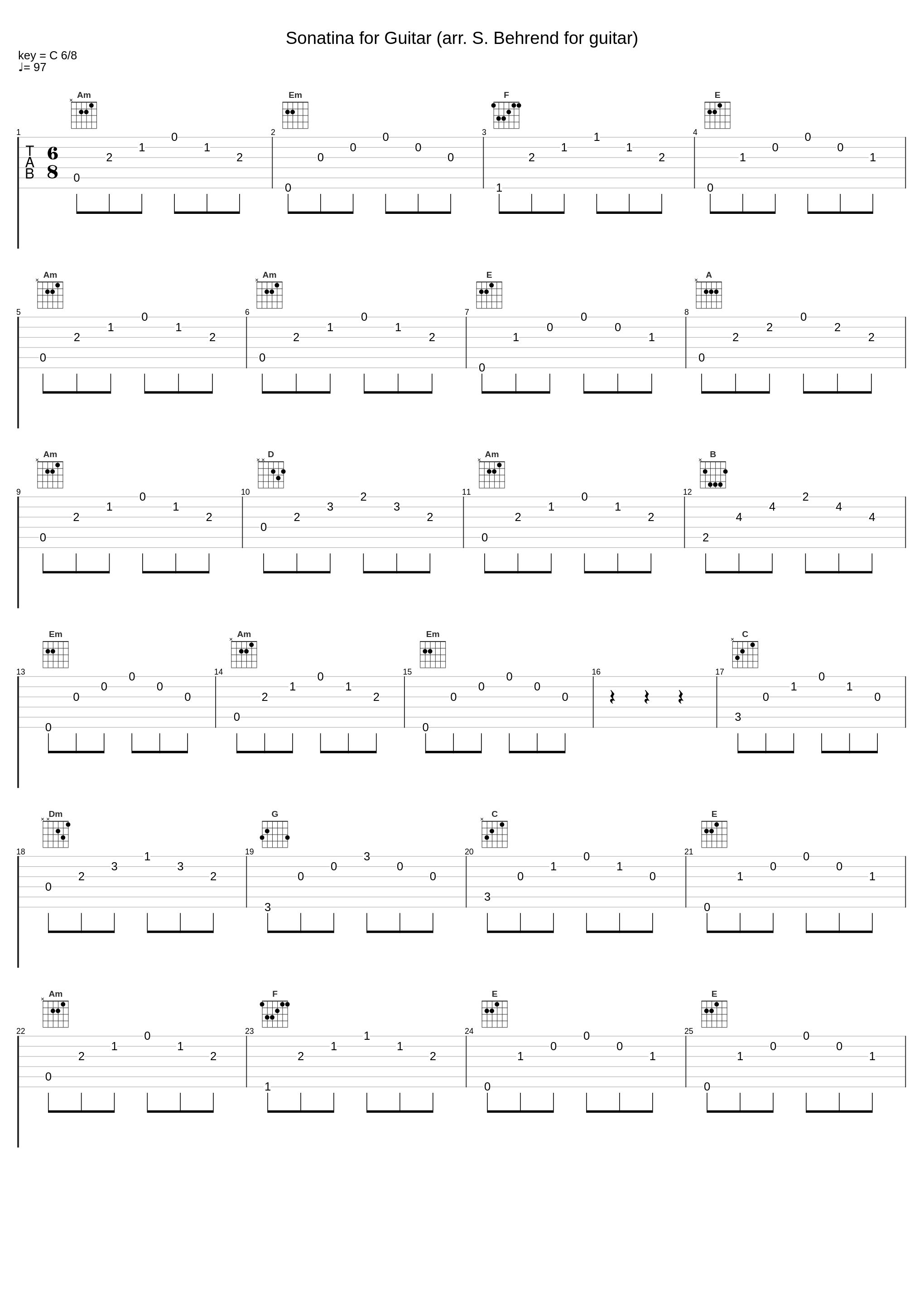 Sonatina for Guitar (arr. S. Behrend for guitar)_Siegfried Behrend_1