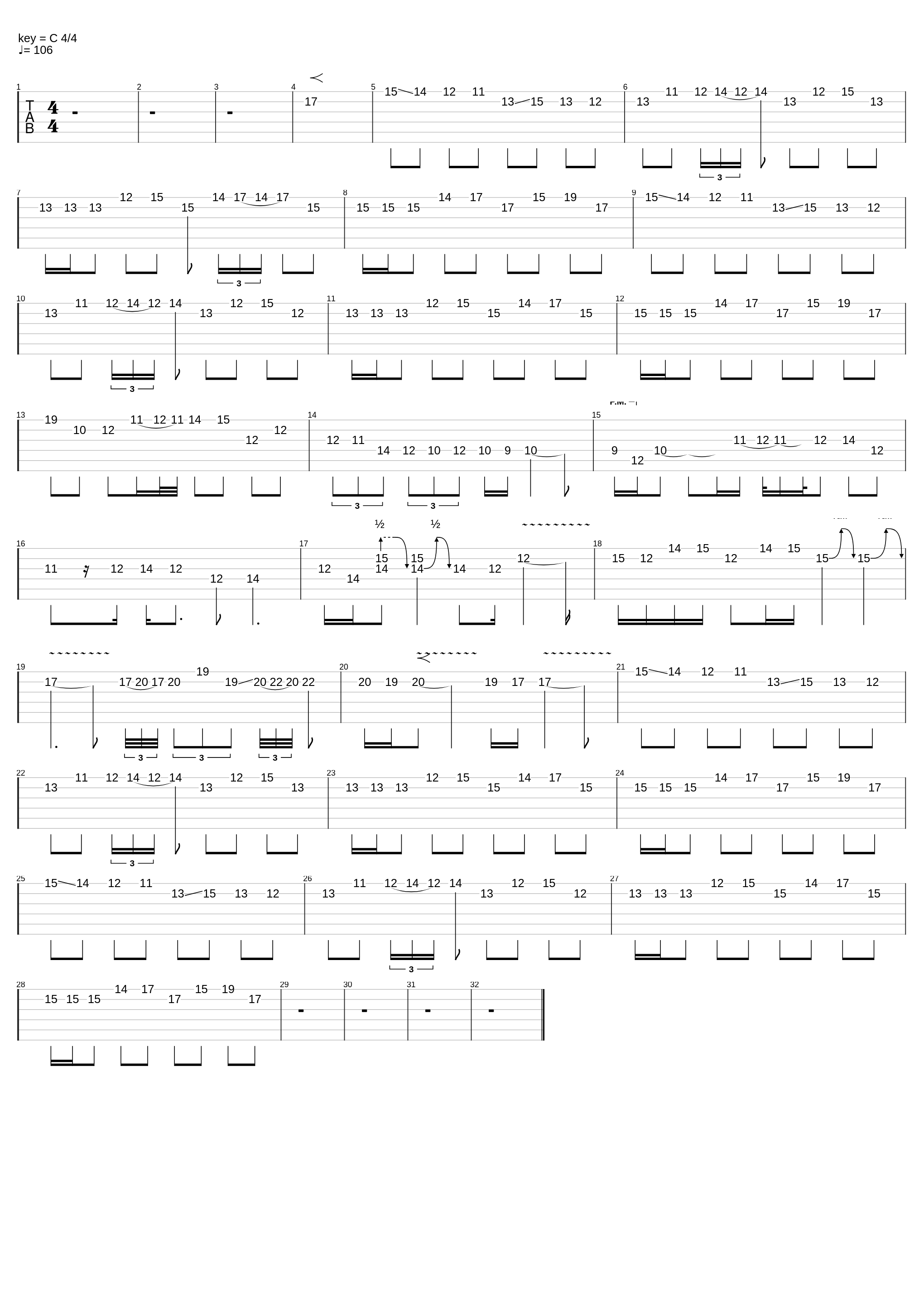 Master of puppets interlude reversed in Eb_Metallica_1