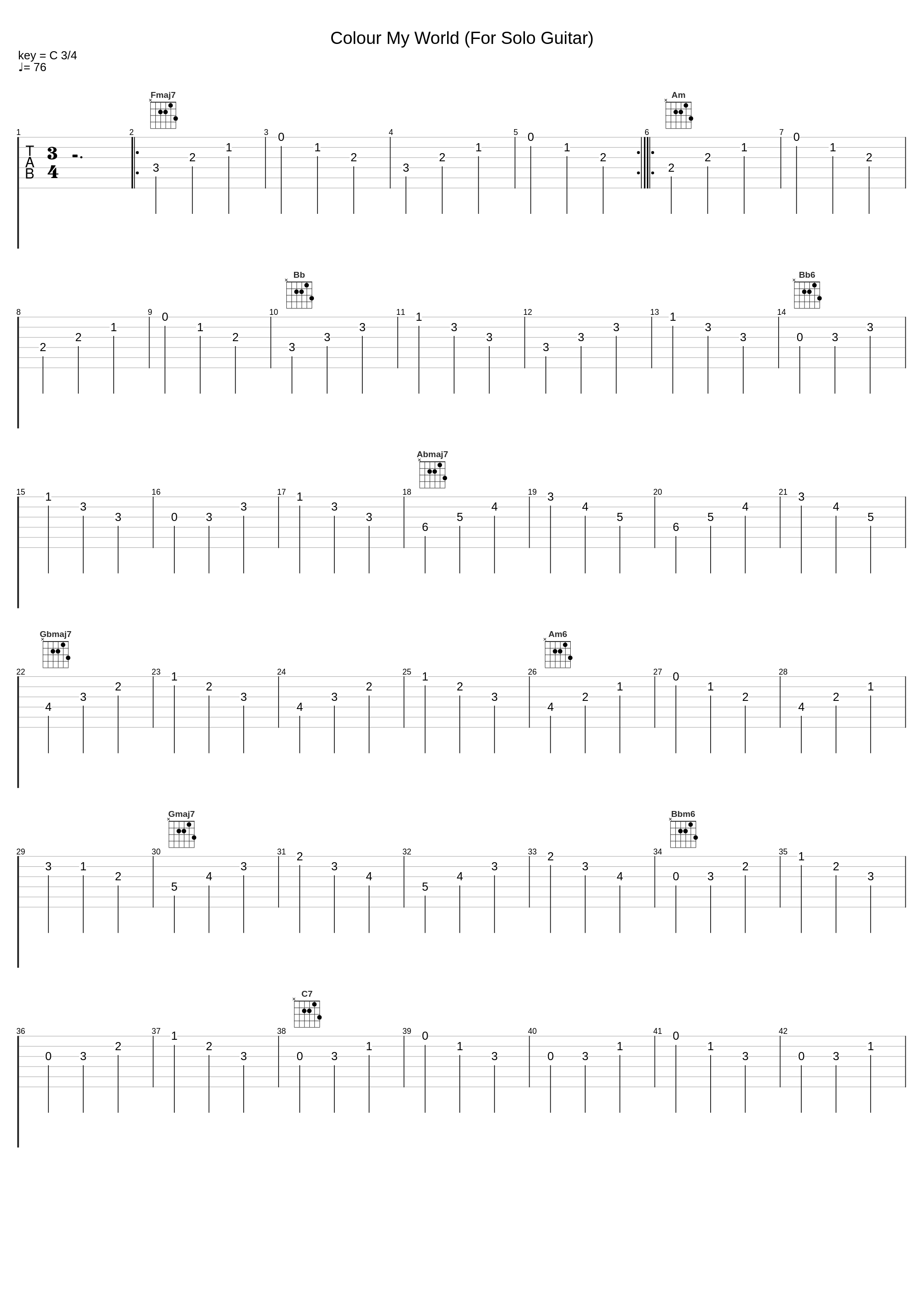 Colour My World (For Solo Guitar)_Chicago_1