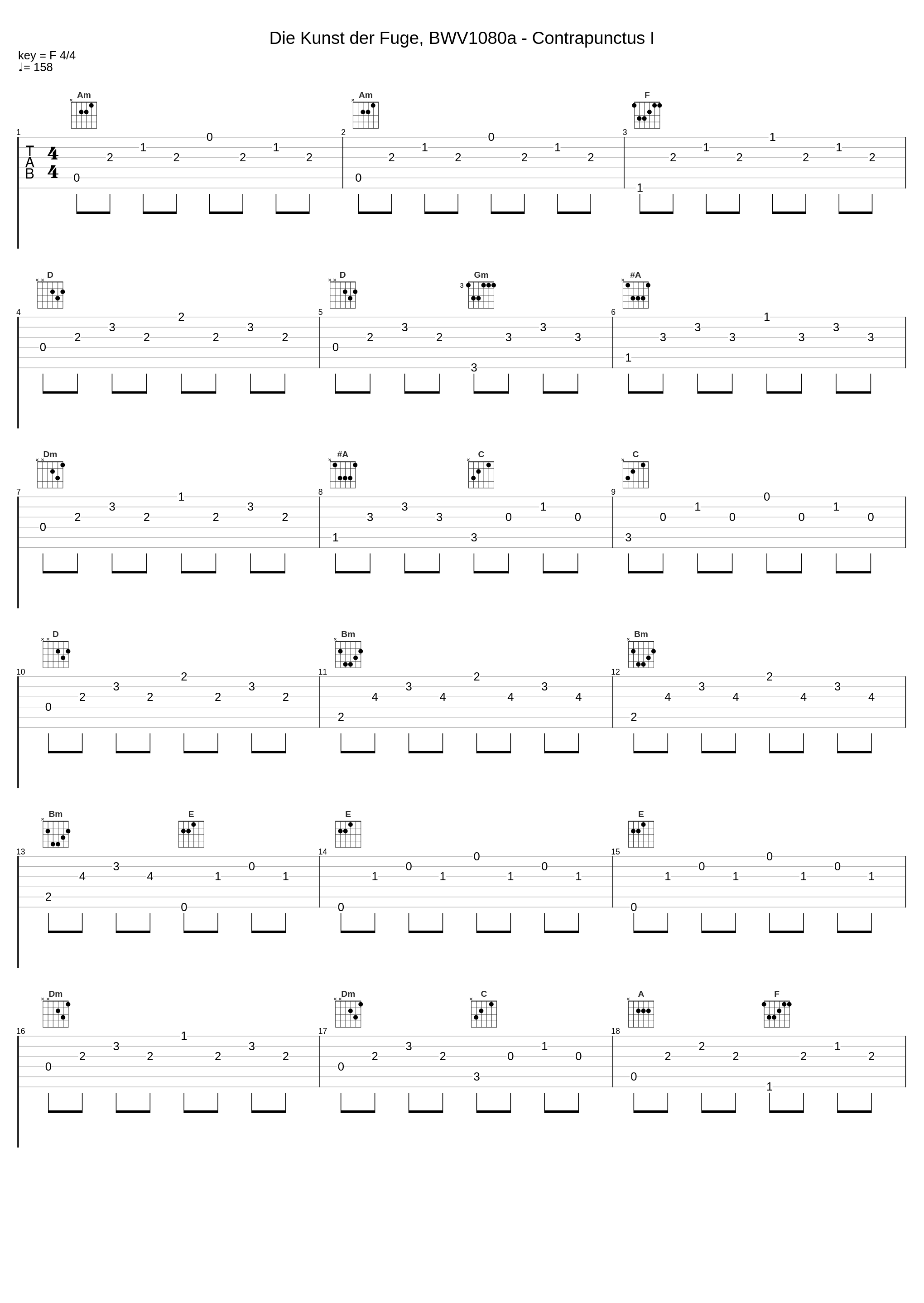 Die Kunst der Fuge, BWV1080a - Contrapunctus I_坂本龙一_1