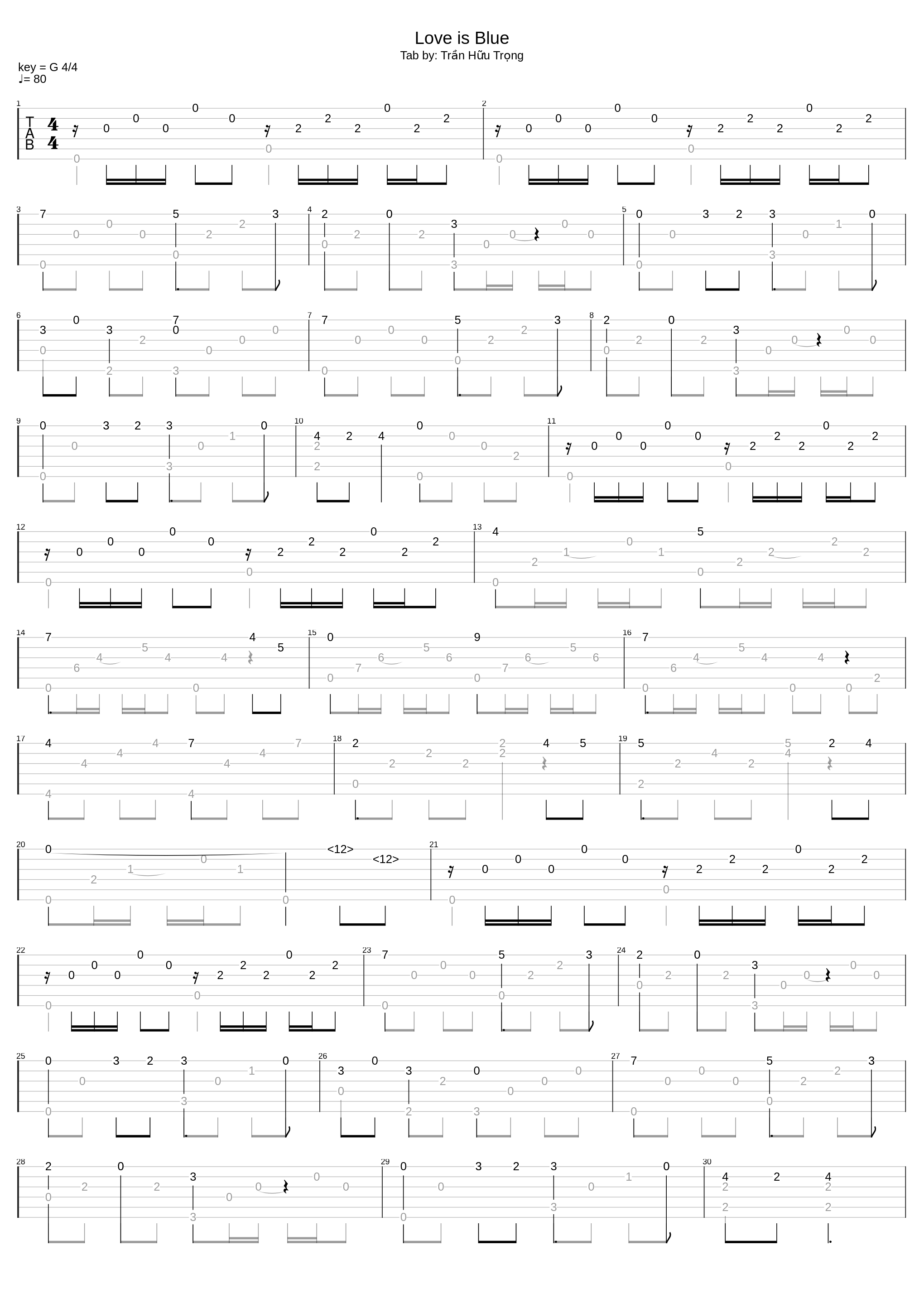 Love is Blue (Fingerstyle Guitar Lesson)_Trần Hữu Trọng_1