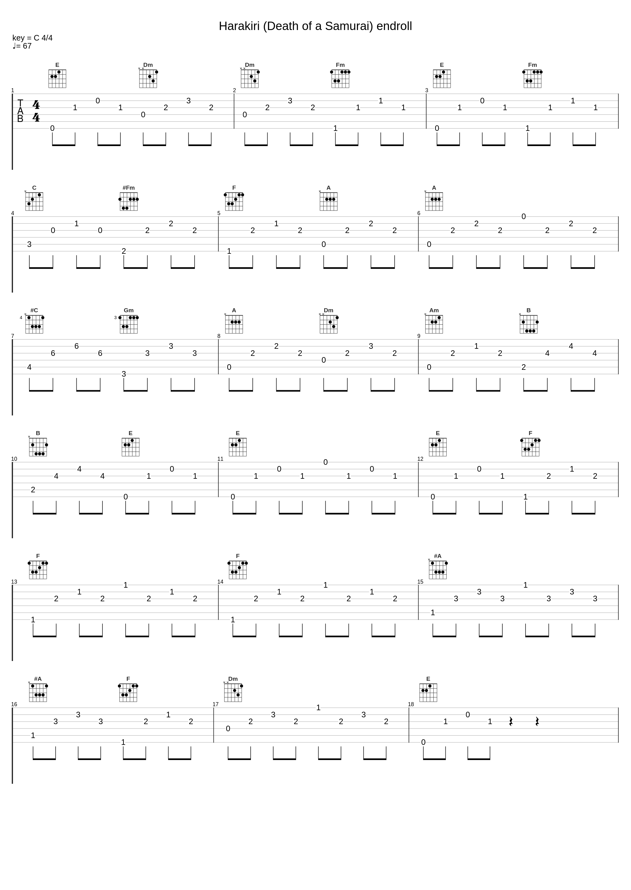 Harakiri (Death of a Samurai) endroll_坂本龙一_1