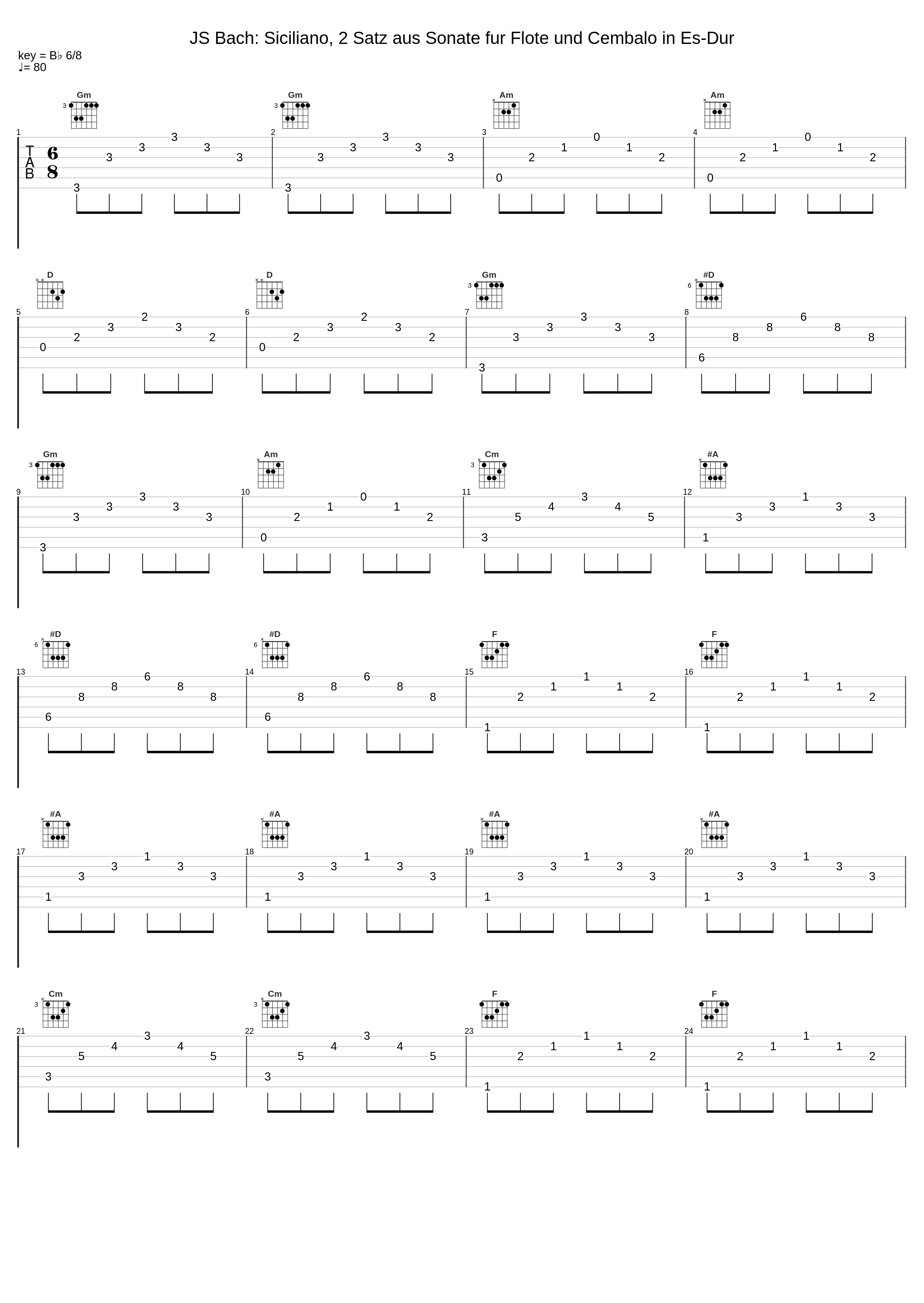 JS Bach: Siciliano, 2 Satz aus Sonate fur Flote und Cembalo in Es-Dur_Anugama_1