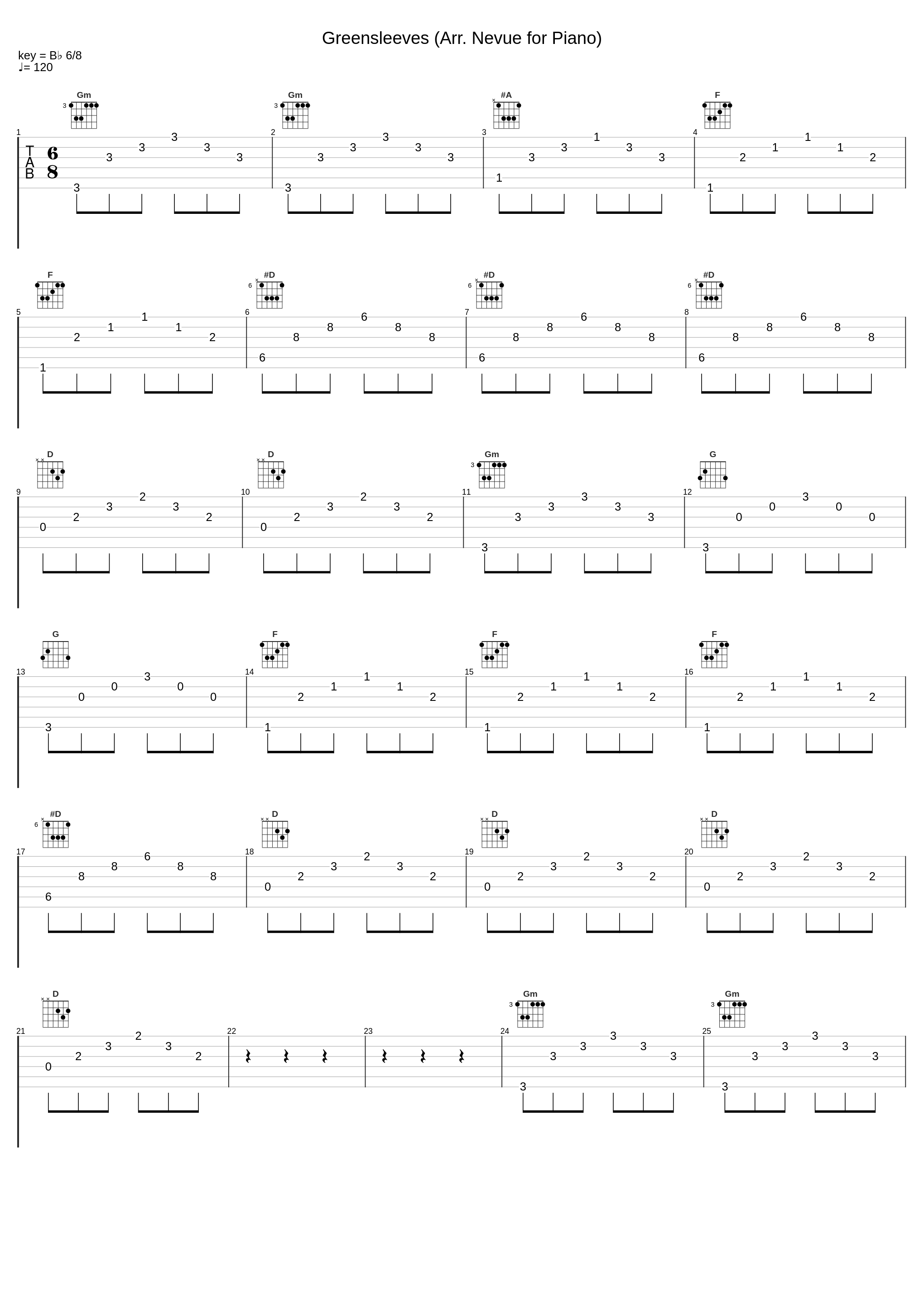 Greensleeves (Arr. Nevue for Piano)_郎朗_1