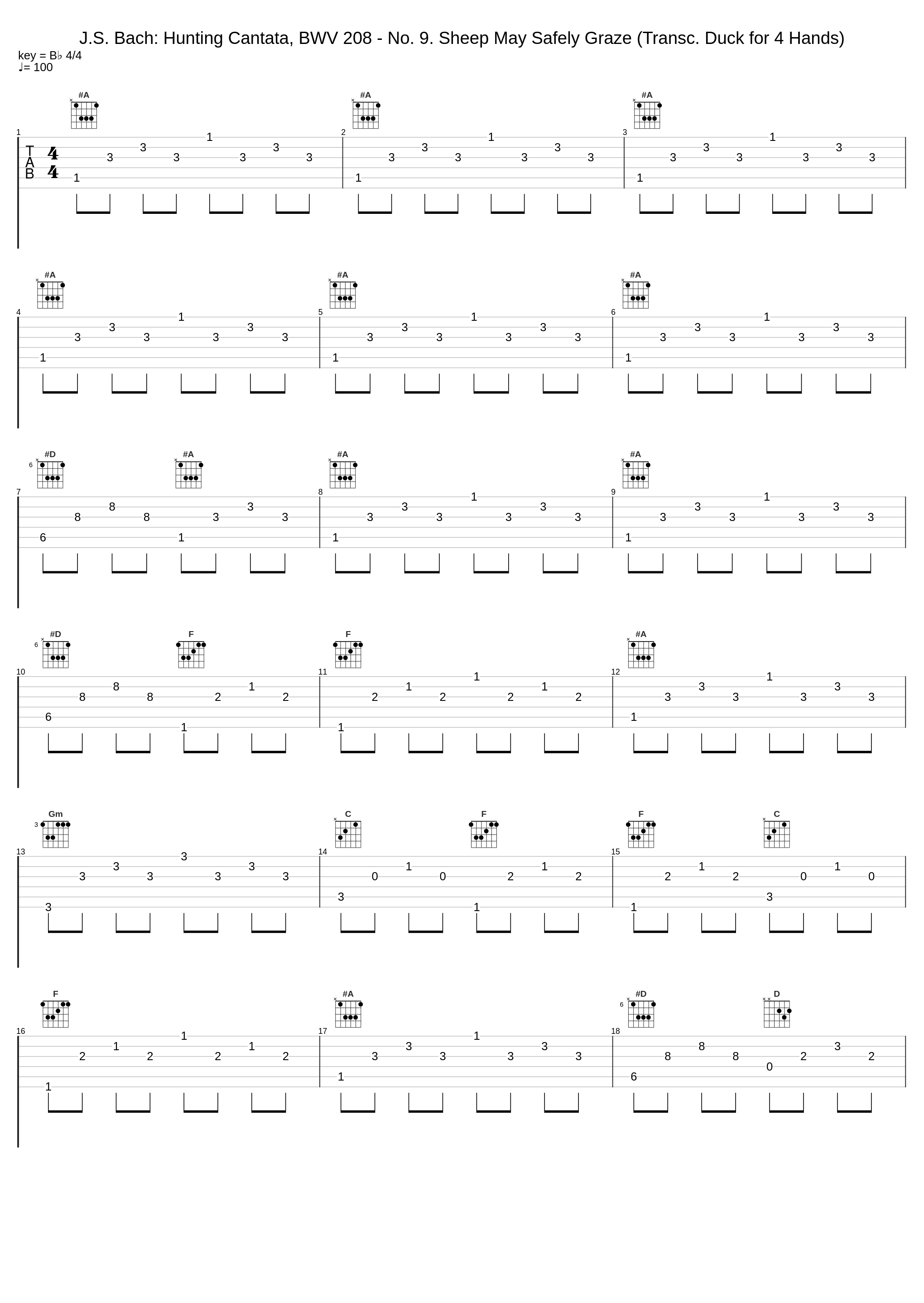 J.S. Bach: Hunting Cantata, BWV 208 - No. 9. Sheep May Safely Graze (Transc. Duck for 4 Hands)_郎朗,吉娜·爱丽丝_1