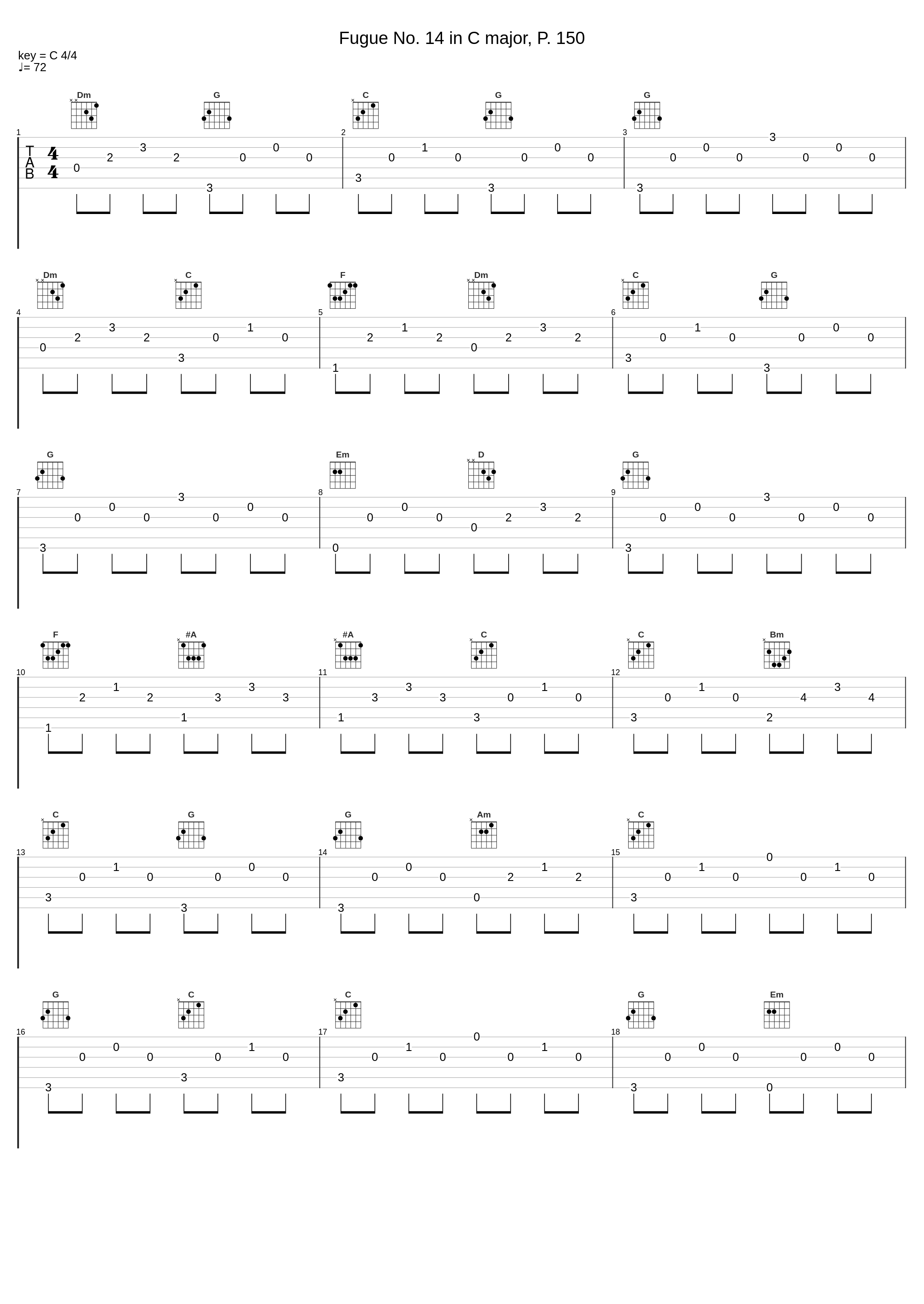 Fugue No. 14 in C major, P. 150_Clementina Sartini,Johann Pachelbel_1