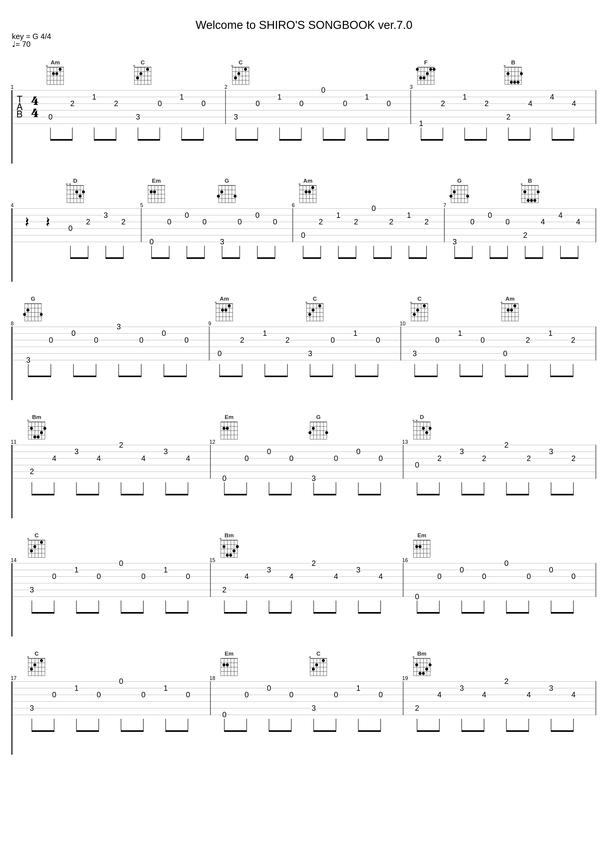 Welcome to SHIRO'S SONGBOOK ver.7.0_鹭巣诗郎_1