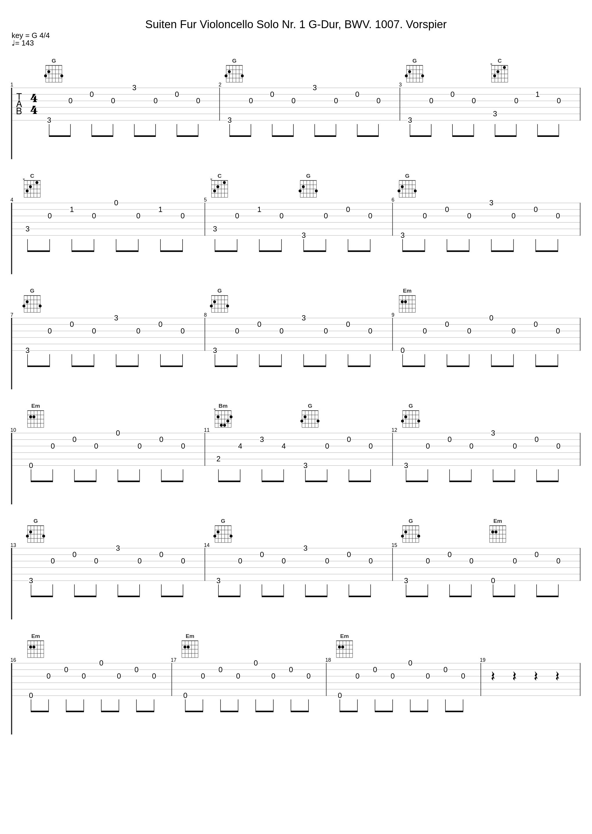 Suiten Fur Violoncello Solo Nr. 1 G-Dur, BWV. 1007. Vorspier_鹭巣诗郎_1