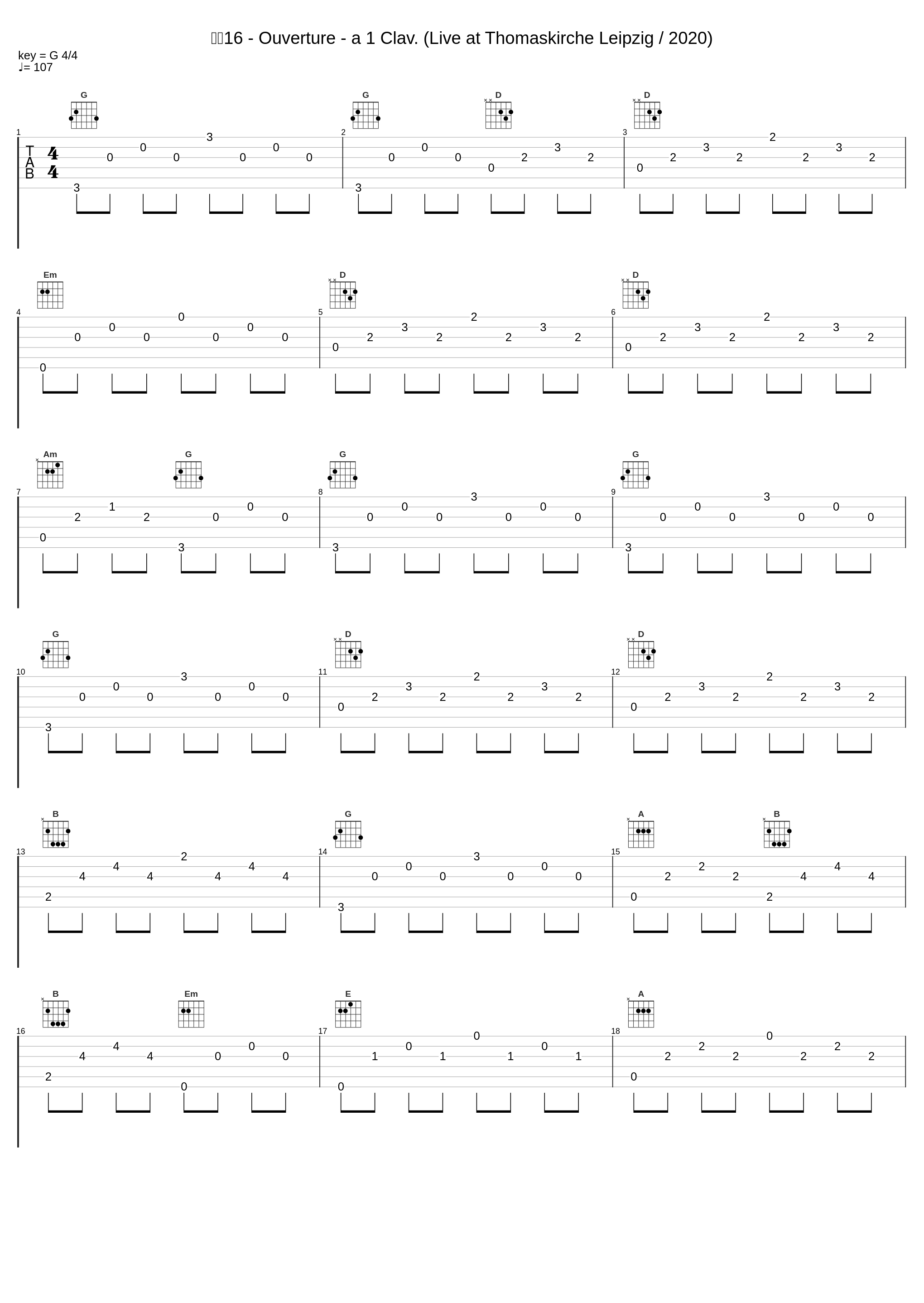 变奏16 - Ouverture - a 1 Clav. (Live at Thomaskirche Leipzig / 2020)_郎朗_1