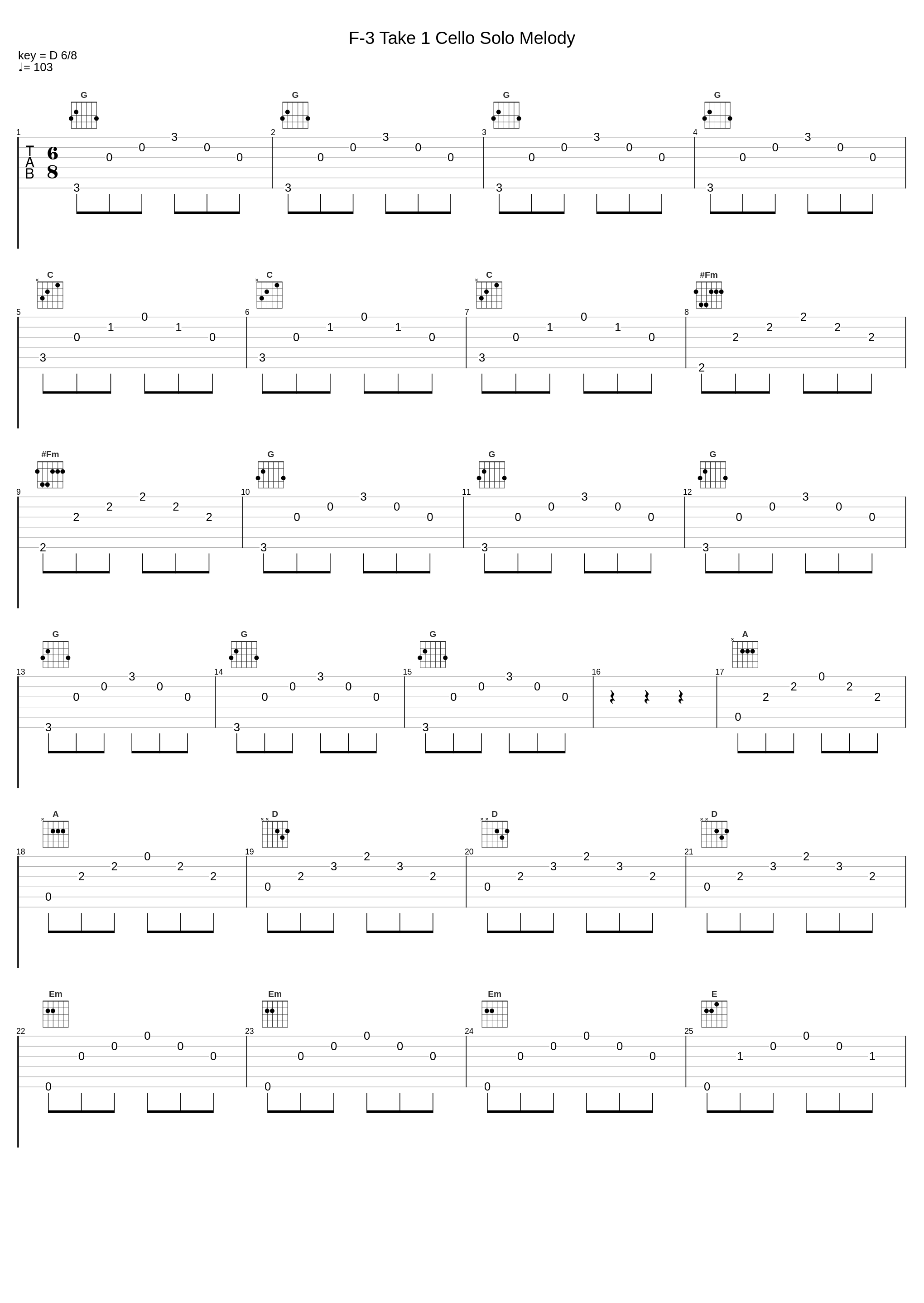 F-3 Take 1 Cello Solo Melody_鹭巣诗郎_1