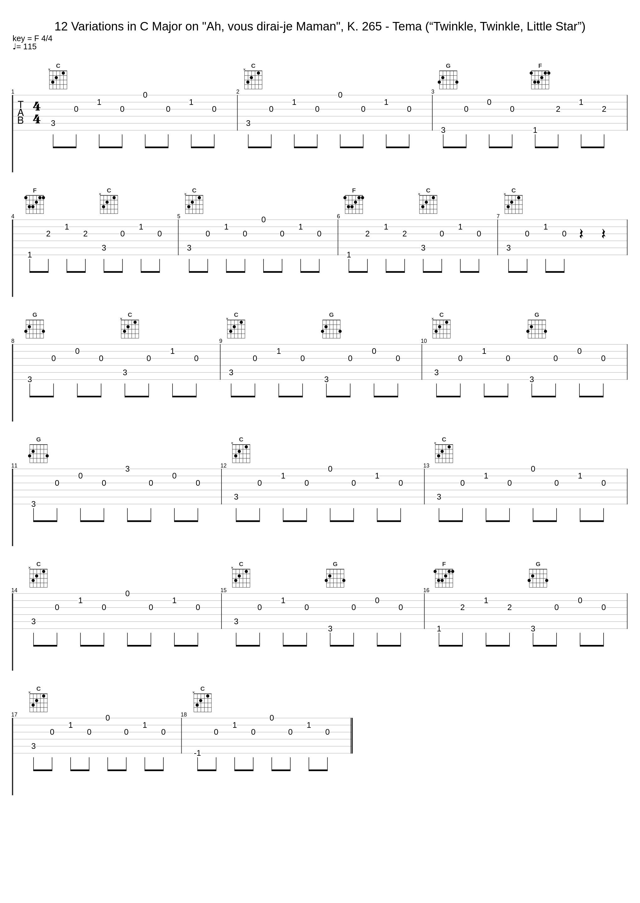 12 Variations in C Major on "Ah, vous dirai-je Maman", K. 265 - Tema (“Twinkle, Twinkle, Little Star”)_郎朗,Wolfgang Amadeus Mozart_1