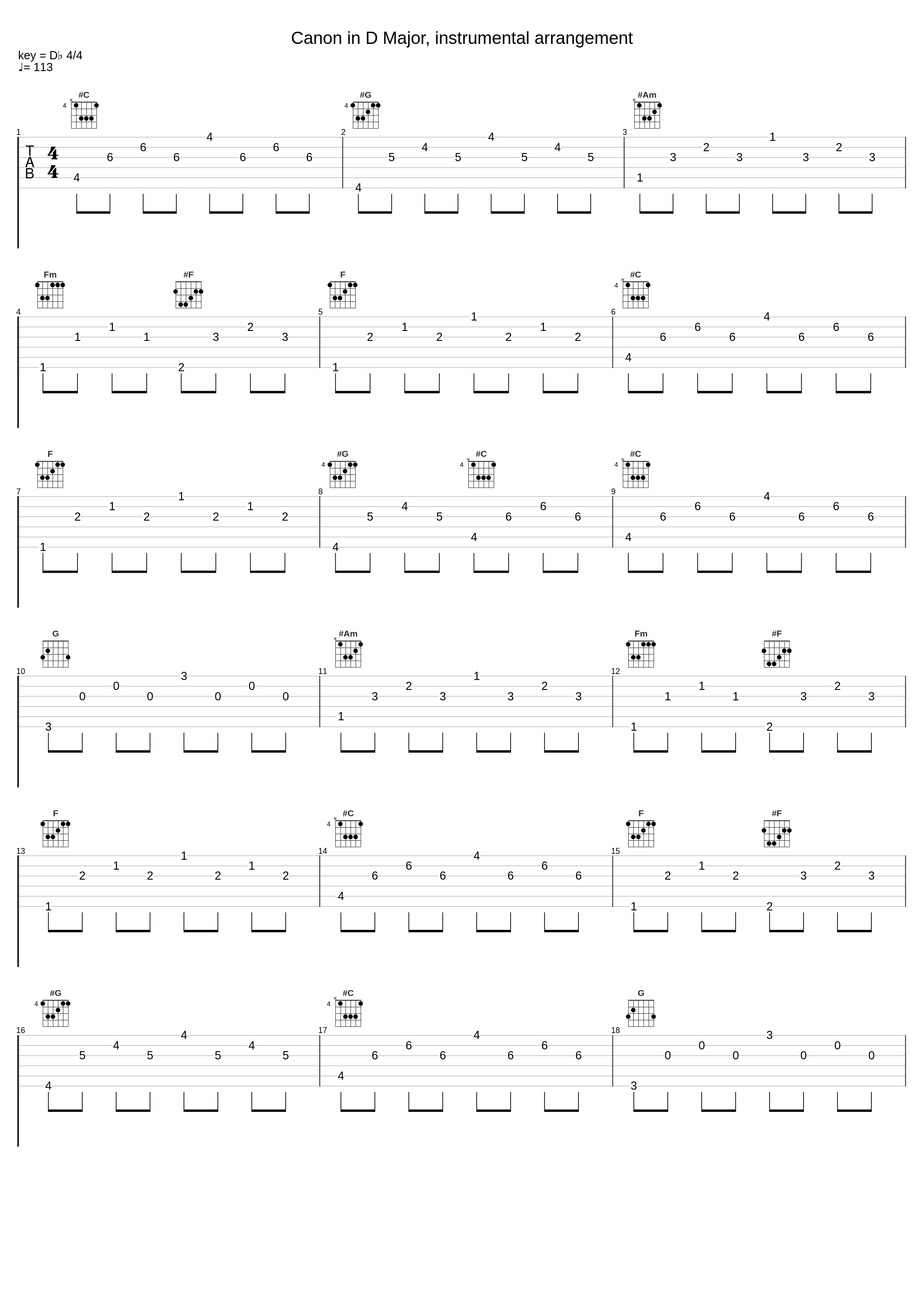 Canon in D Major, instrumental arrangement_Brazilian Guitar Quartet_1