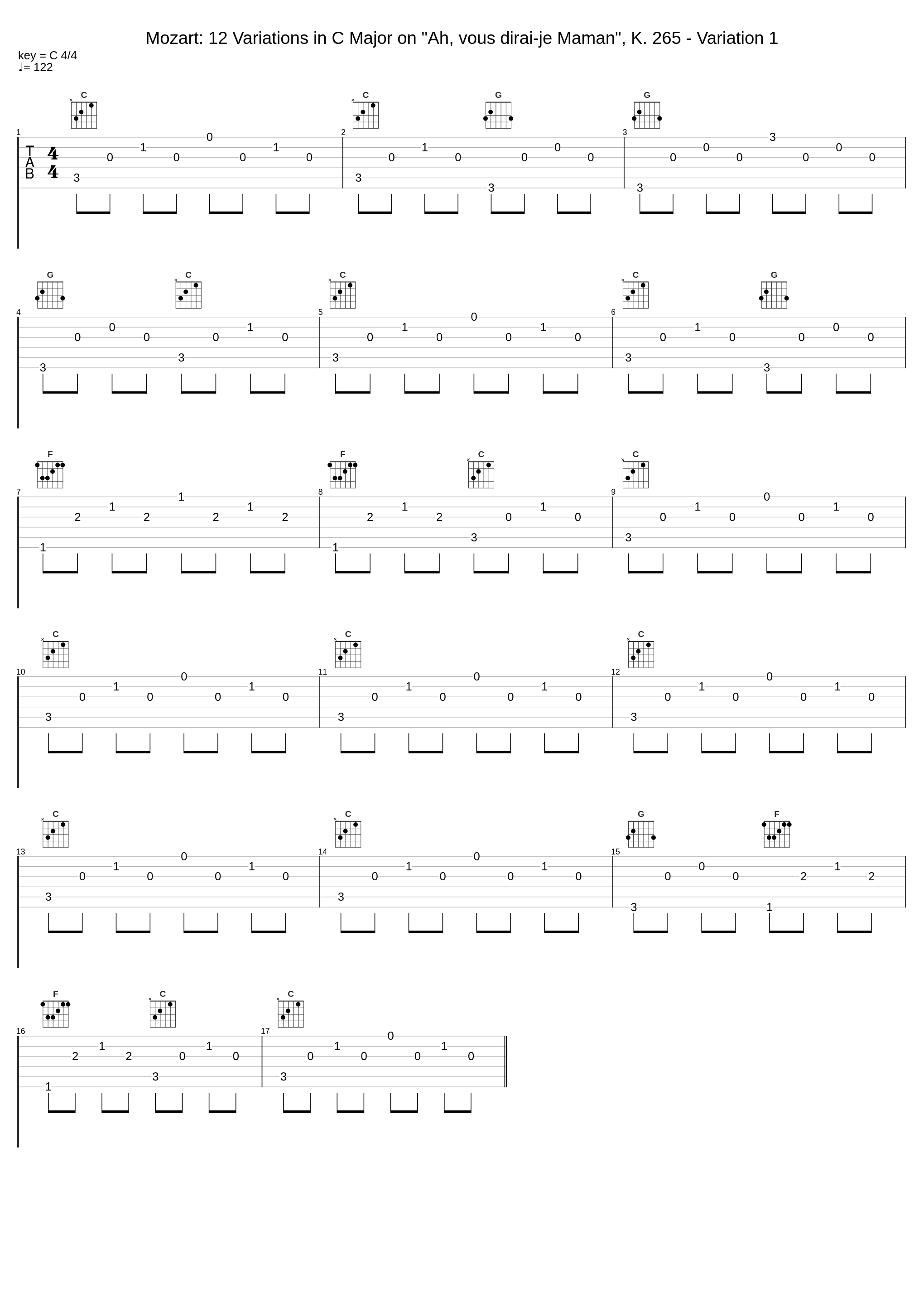 Mozart: 12 Variations in C Major on "Ah, vous dirai-je Maman", K. 265 - Variation 1_郎朗_1