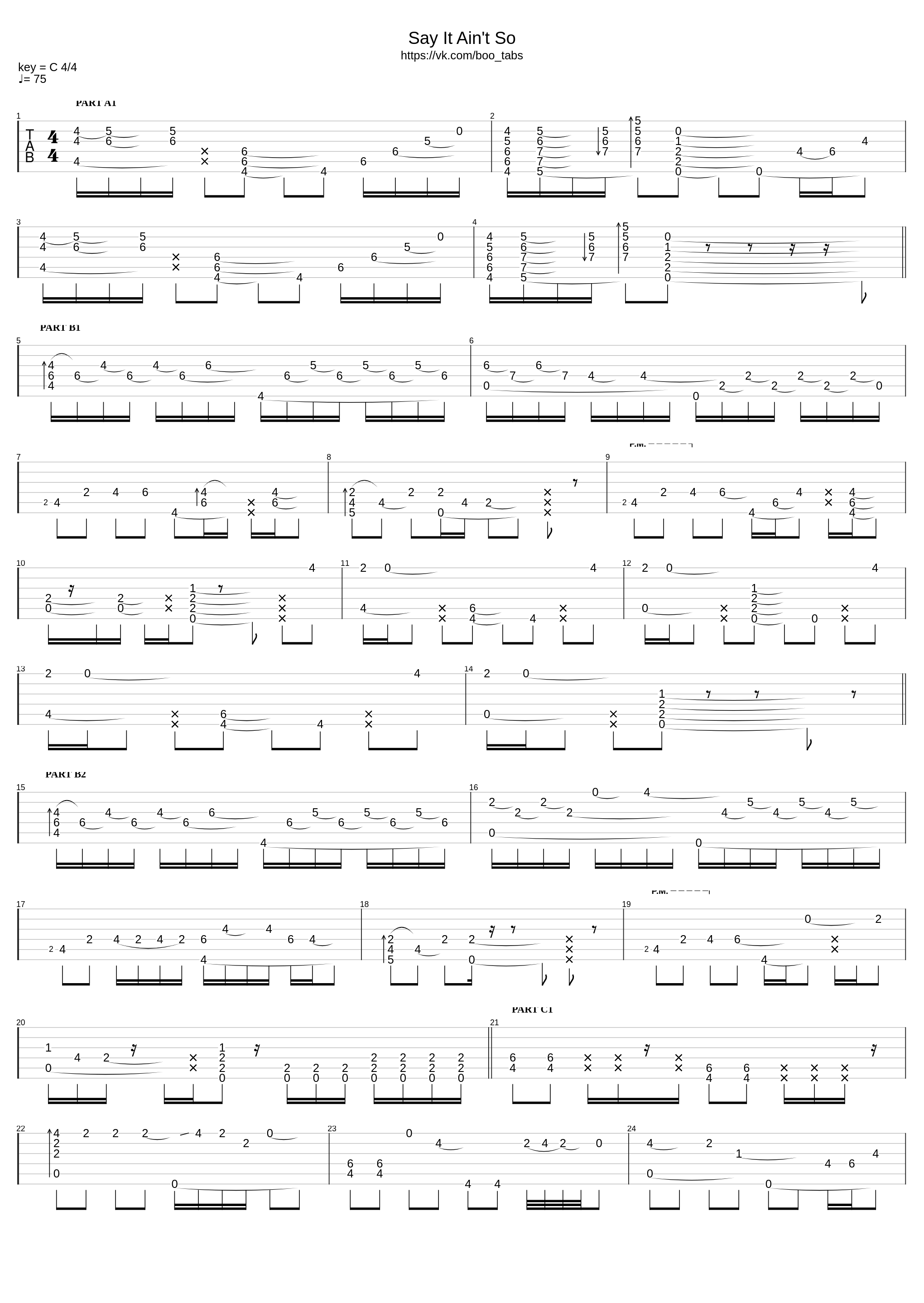 Say It Ain't So (fingerstyle)_Bootabs_1