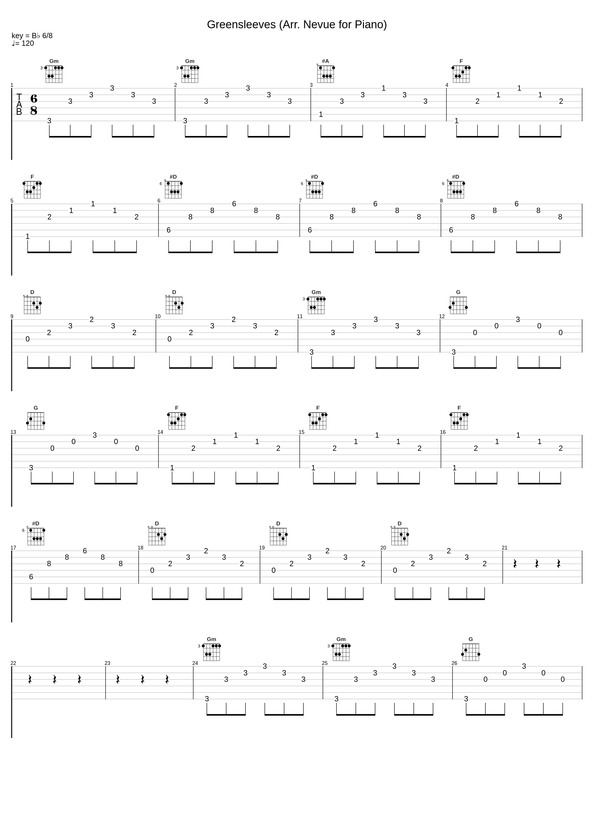 Greensleeves (Arr. Nevue for Piano)_郎朗_1