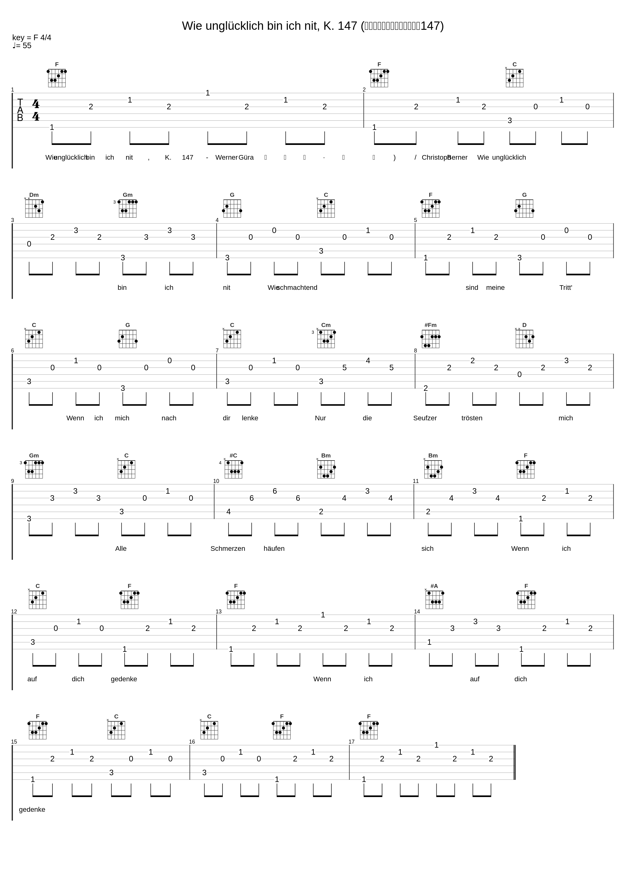 Wie unglücklich bin ich nit, K. 147 (莫札特：我是多么不幸，作品147)_Werner Güra,Christoph Berner_1