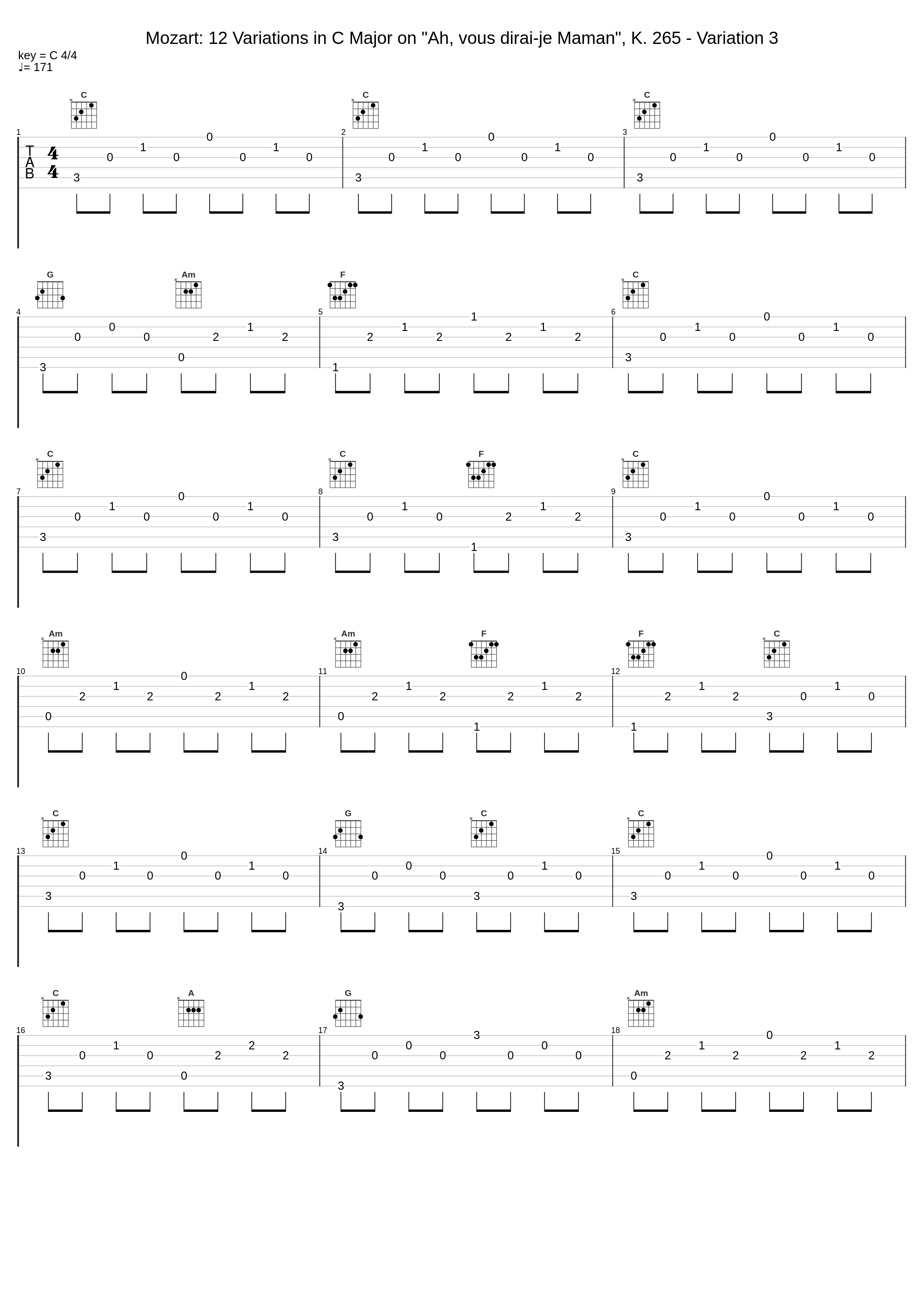 Mozart: 12 Variations in C Major on "Ah, vous dirai-je Maman", K. 265 - Variation 3_郎朗_1