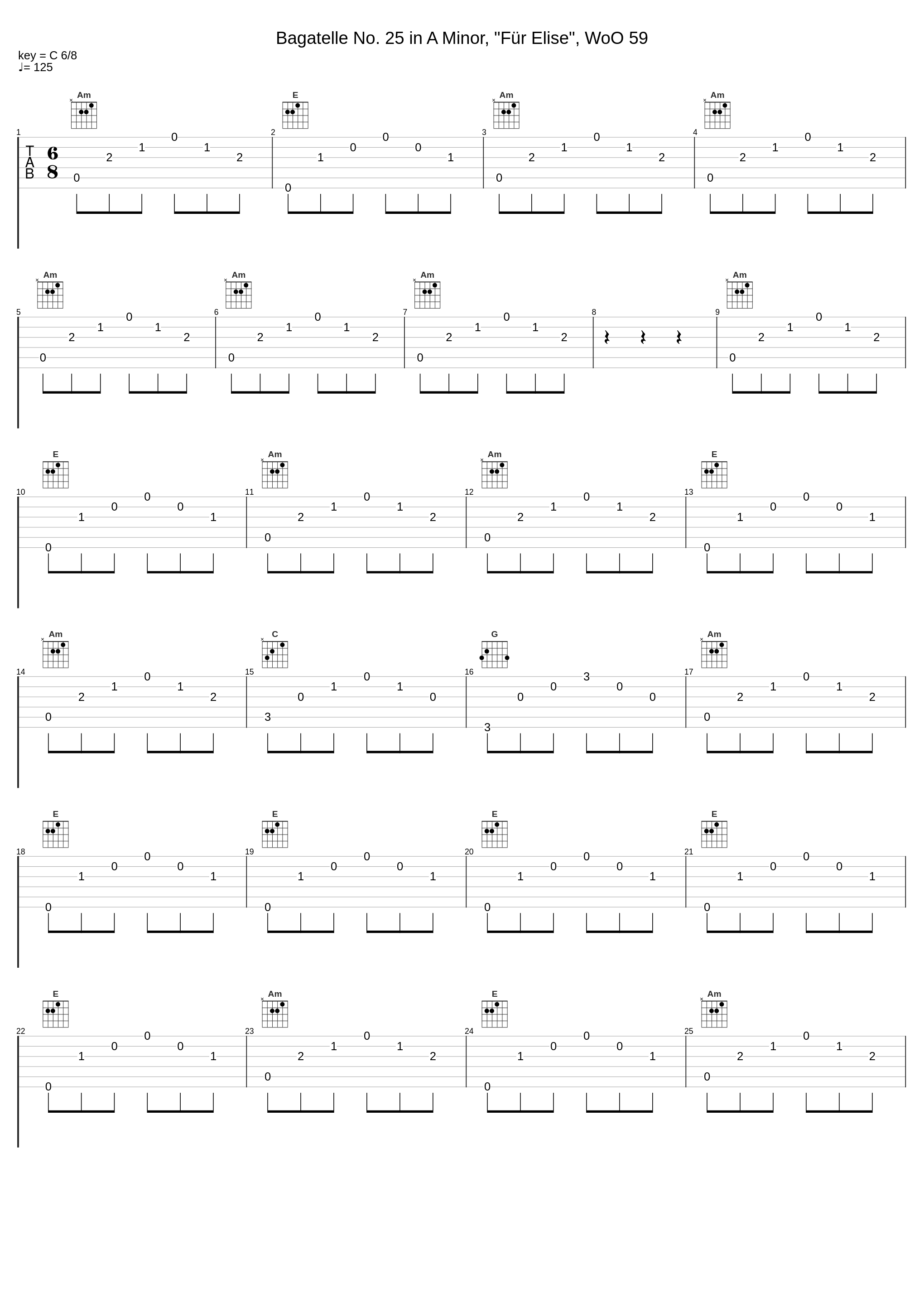 Bagatelle No. 25 in A Minor, "Für Elise", WoO 59_郎朗_1