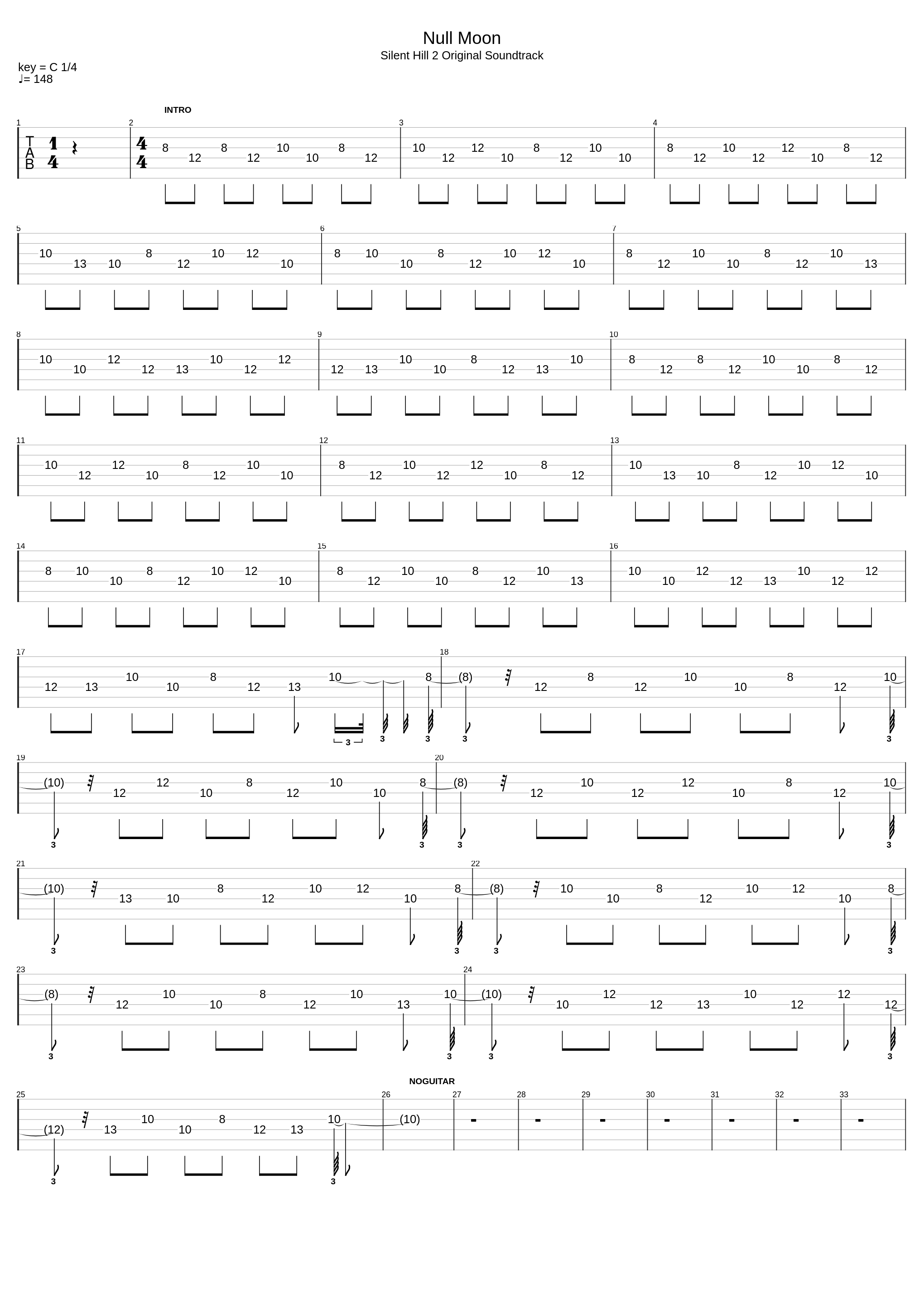 Null Moon(Piano To Guitar)_Akira Yamaoka_1