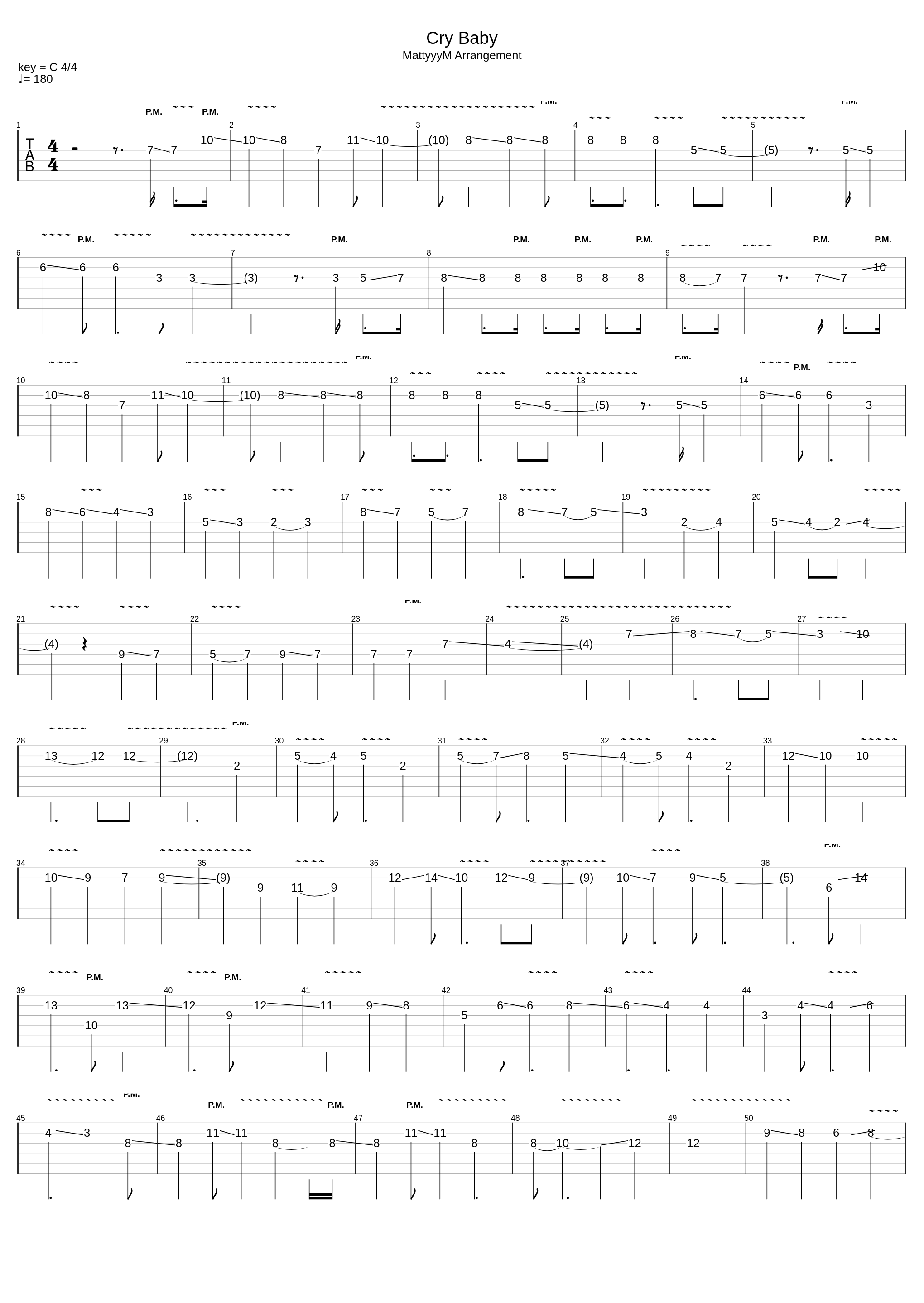 Cry Baby_Tokyo Revengers (Tabs By Mattyyym) 180 Bpm (Distortion)_1