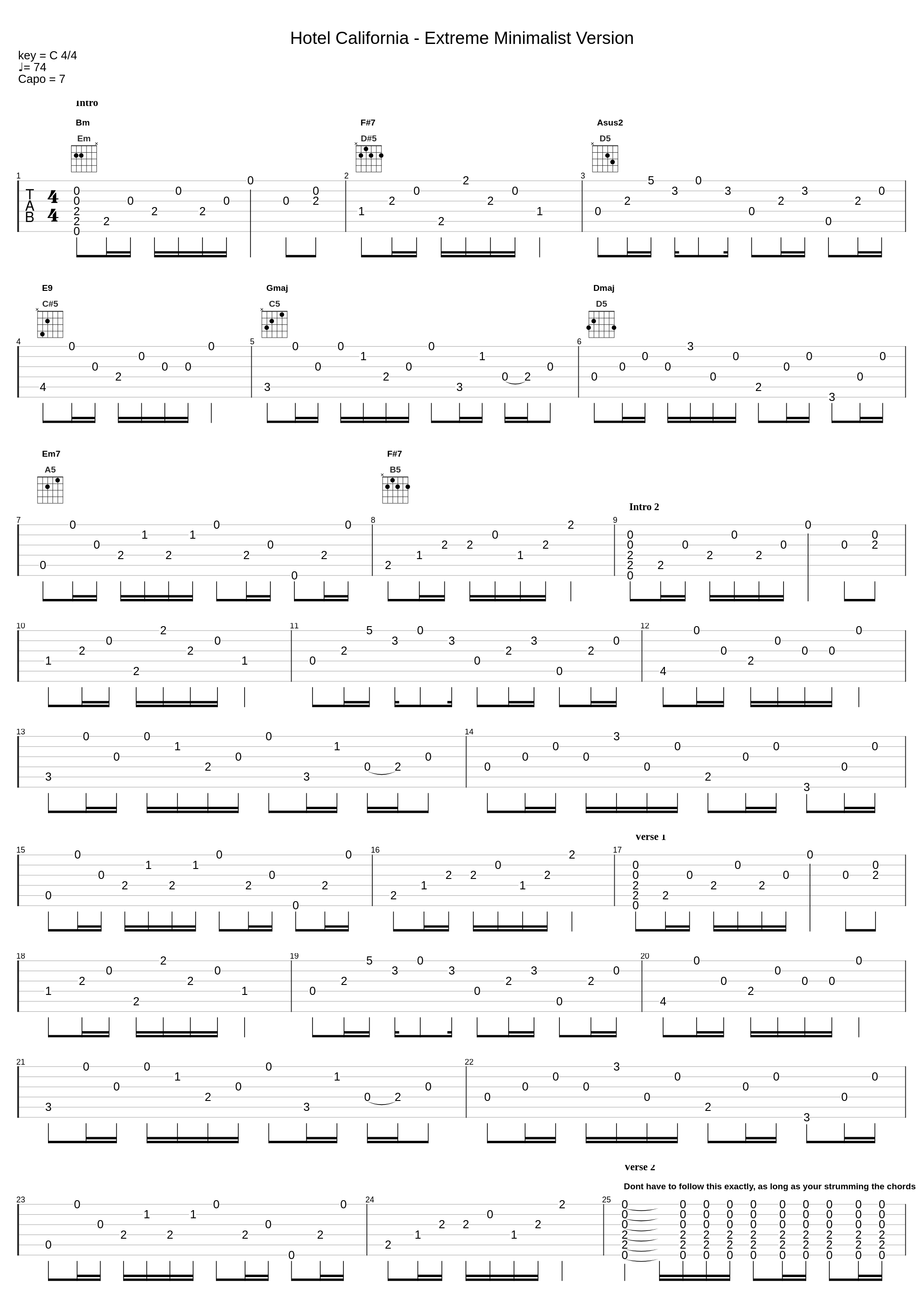 Hotel California - Minimalist Version_The Eagles_1