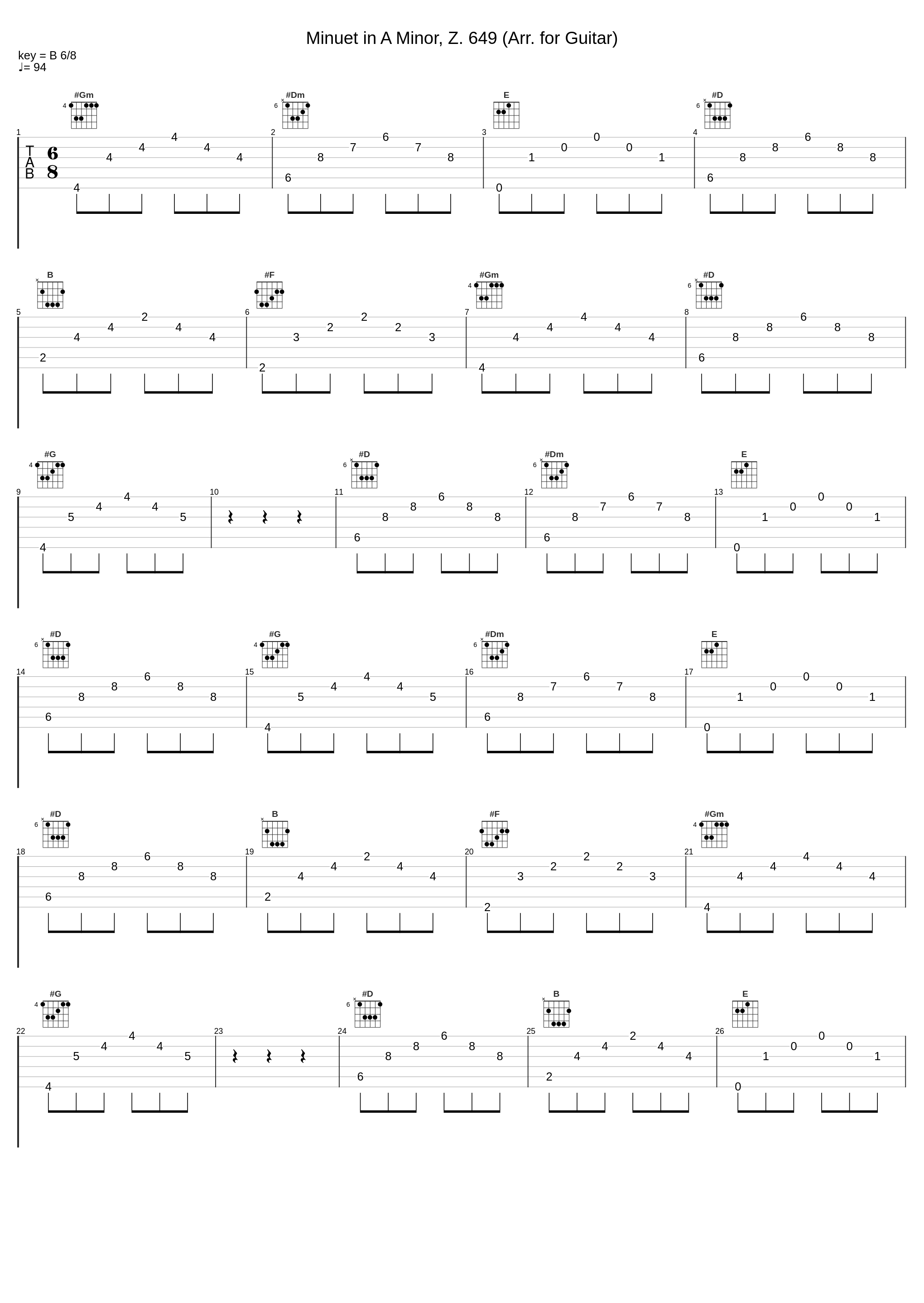 Minuet in A Minor, Z. 649 (Arr. for Guitar)_Andrés Segovia_1