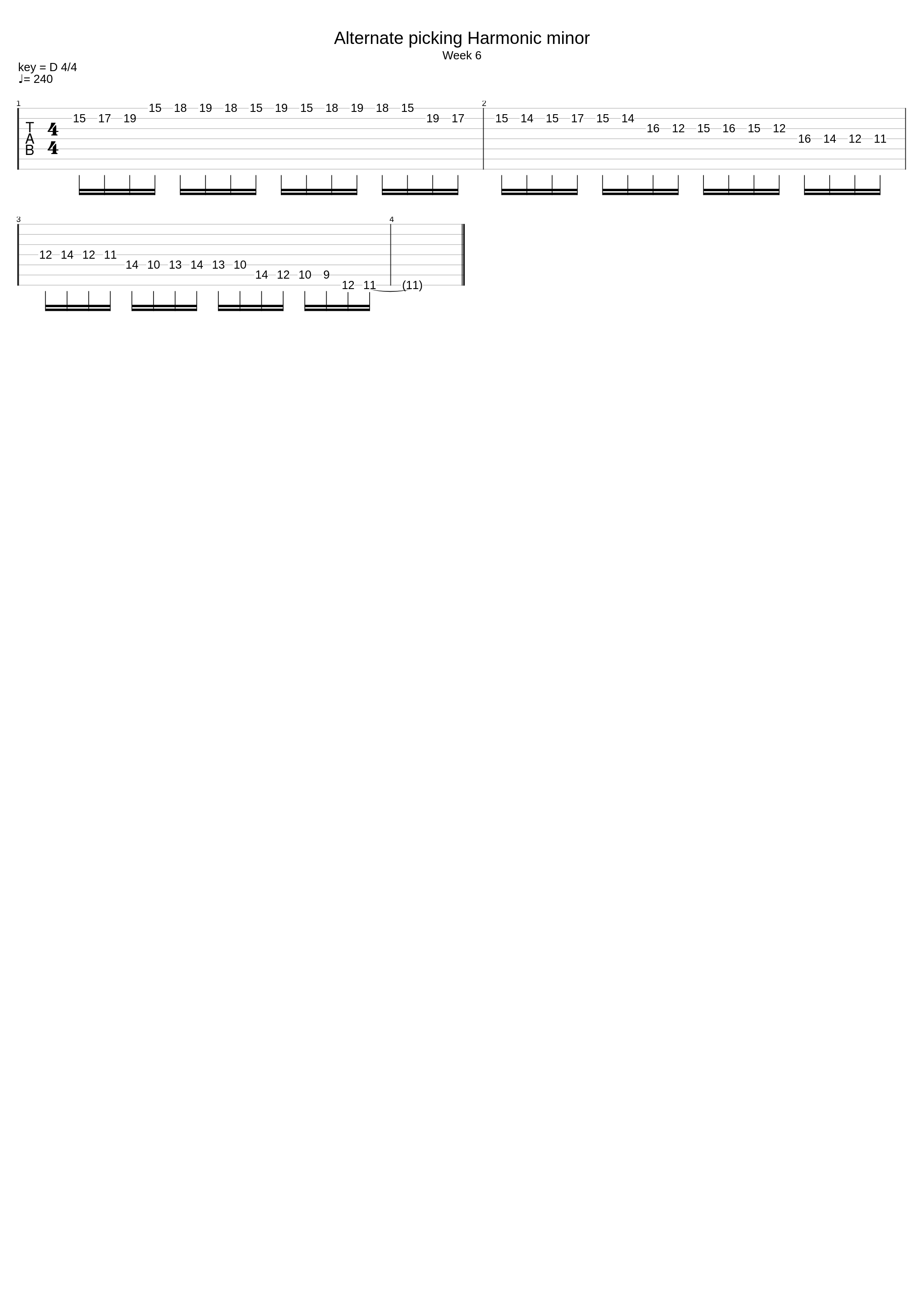 Alternate Picking Harmonic Minor_Lesson Guitar_1