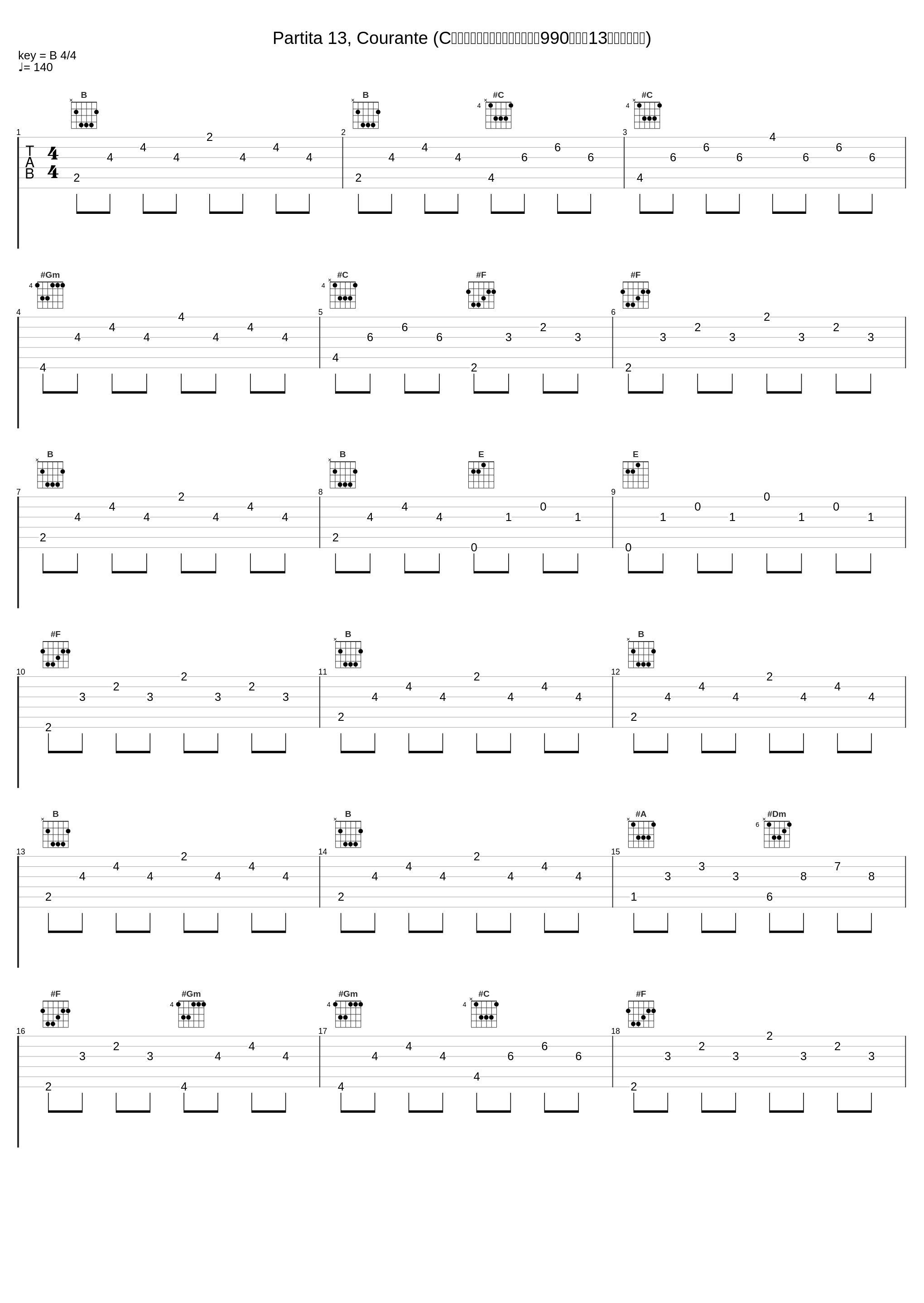 Partita 13, Courante (C大调分裂的萨拉班德舞曲，作品990：组曲13，库兰特舞曲)_Matthew Halls_1