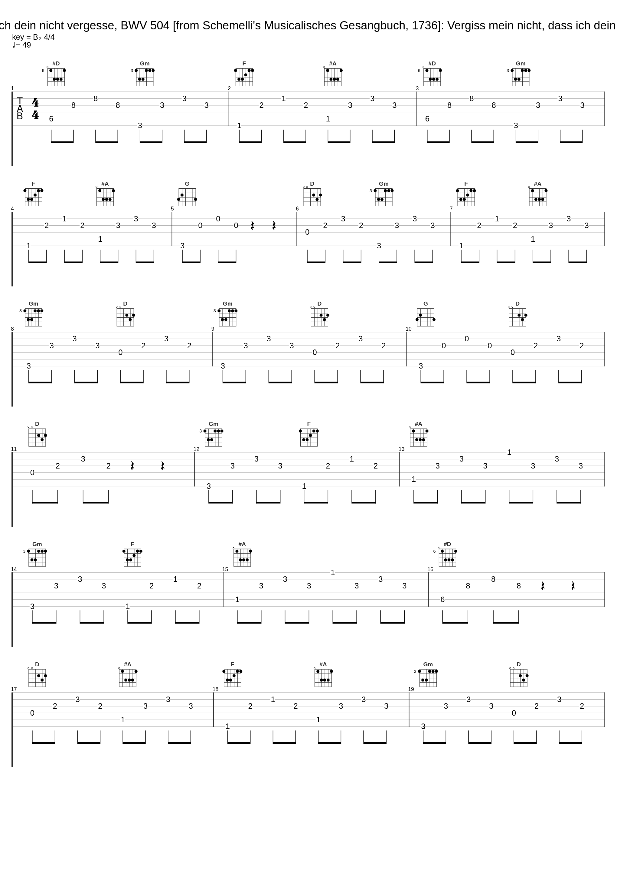 Vergiss mein nicht, dass ich dein nicht vergesse, BWV 504 [from Schemelli's Musicalisches Gesangbuch, 1736]: Vergiss mein nicht, dass ich dein nicht vergesse, BWV 504_Sibylla Rubens,James Taylor,Michael Gross,Michael Behringer_1