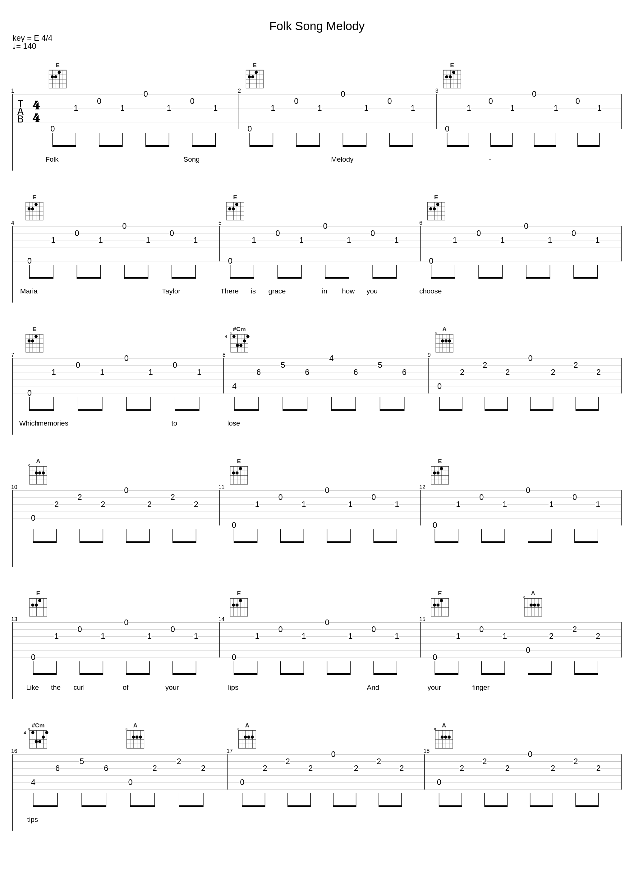Folk Song Melody_Maria Taylor_1