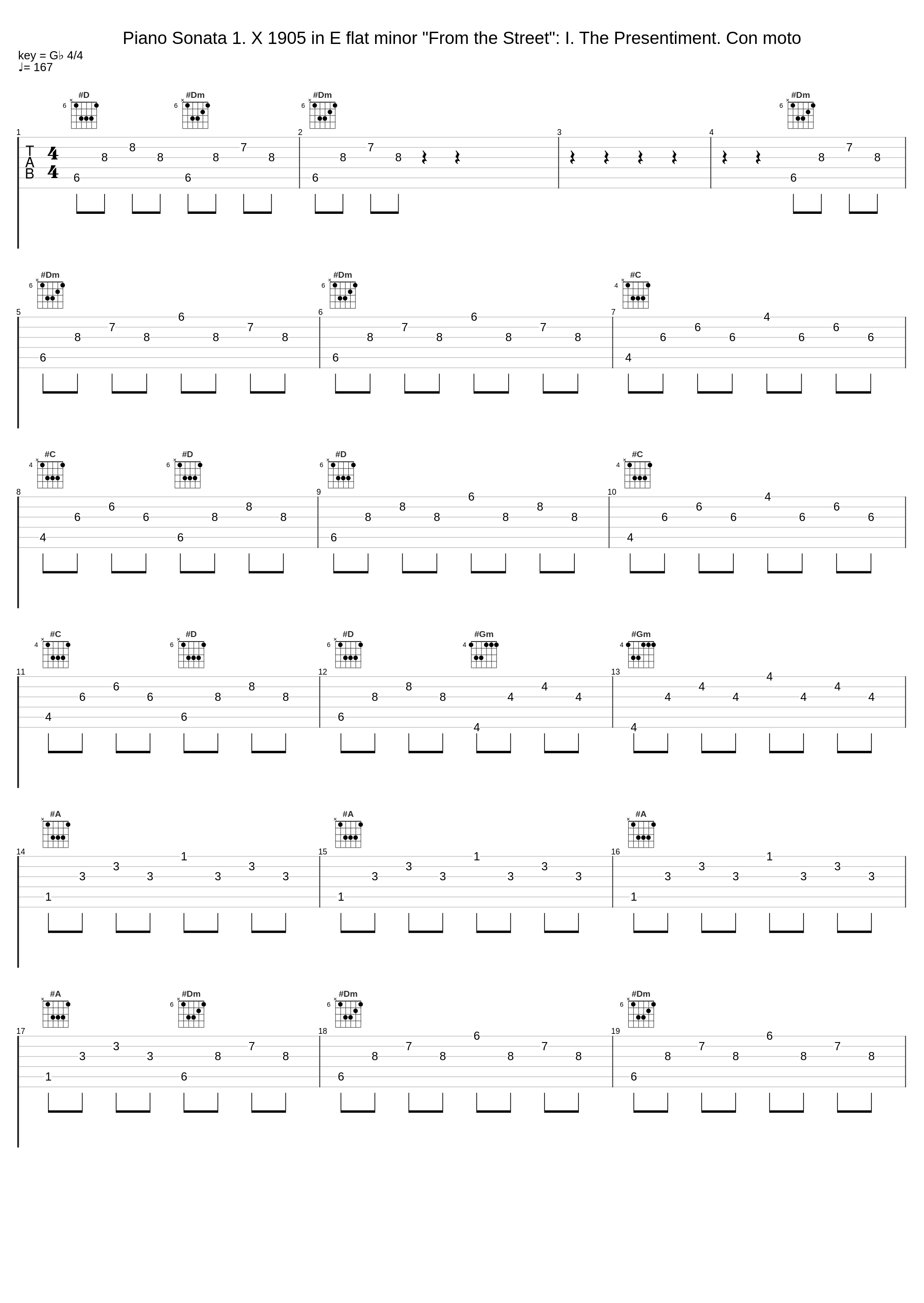 Piano Sonata 1. X 1905 in E flat minor "From the Street": I. The Presentiment. Con moto_Josef Palenicek,Leoš Janáček_1