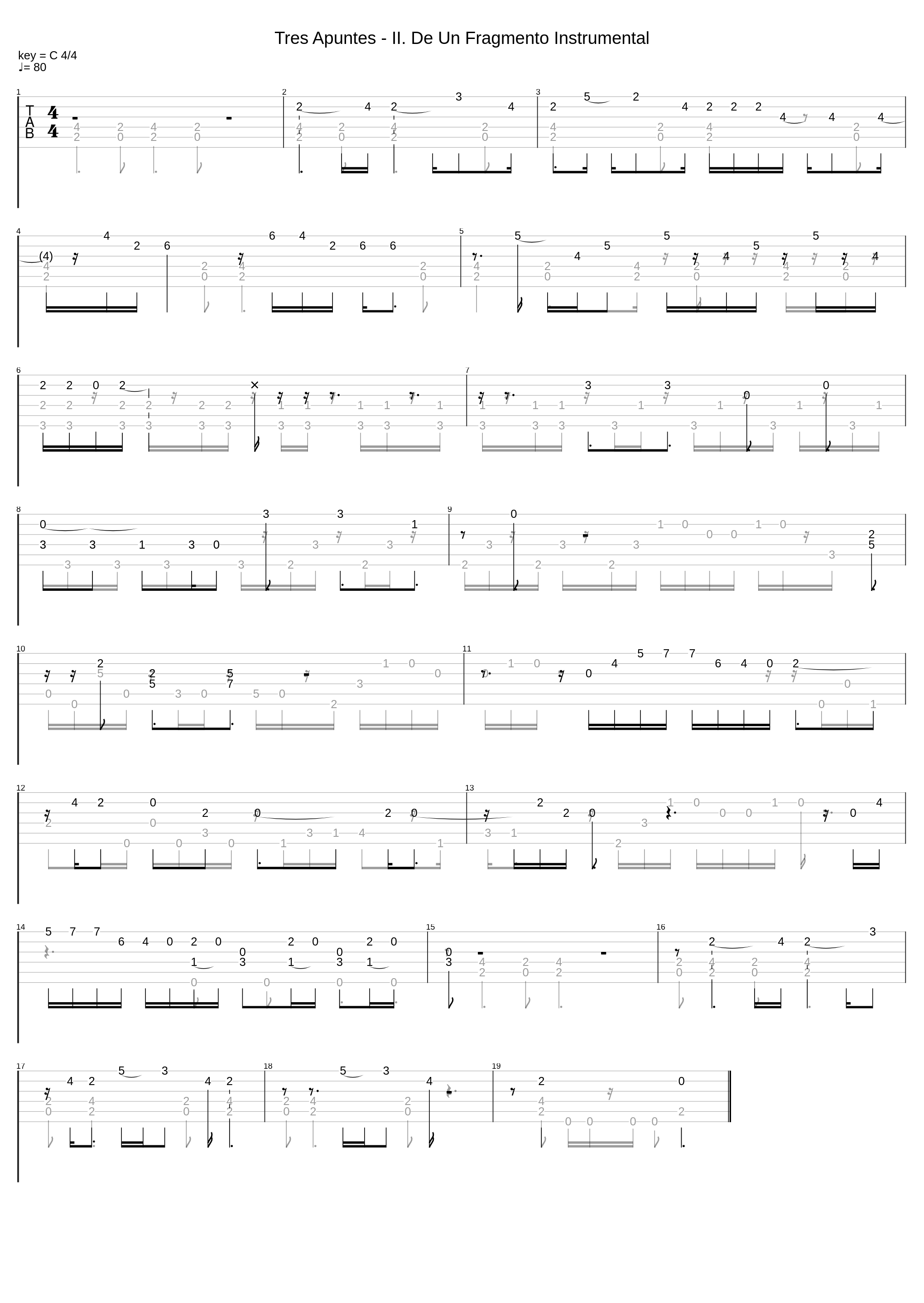 Tres Apuntes Ii De Un Fragmento Instrumental_Leo Brouwer_1