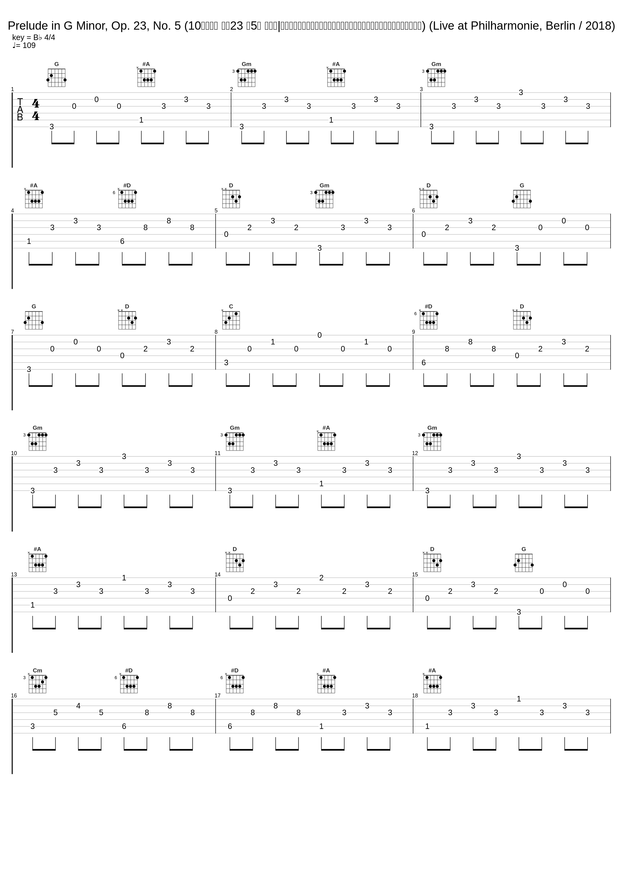 Prelude in G Minor, Op. 23, No. 5 (10の前奏曲 作品23 第5曲 ト短調|ジュウノゼンソウキョクサクヒンニジュウサンダイゴキョクトタンチョウ) (Live at Philharmonie, Berlin / 2018)_王羽佳_1