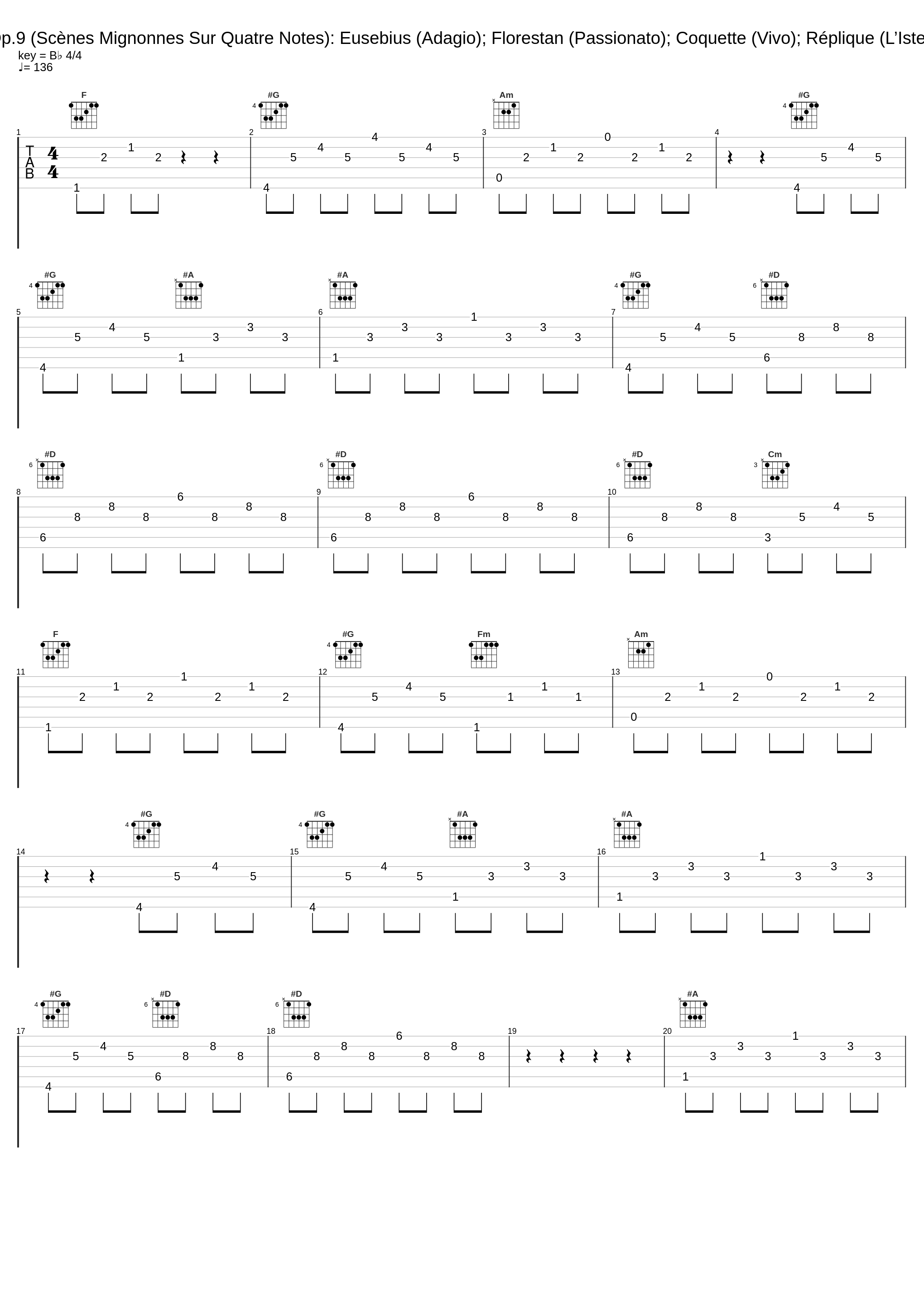 Carnaval, Op.9 (Scènes Mignonnes Sur Quatre Notes): Eusebius (Adagio); Florestan (Passionato); Coquette (Vivo); Réplique (L’Istesso Tempo)_Robert Schumann_1