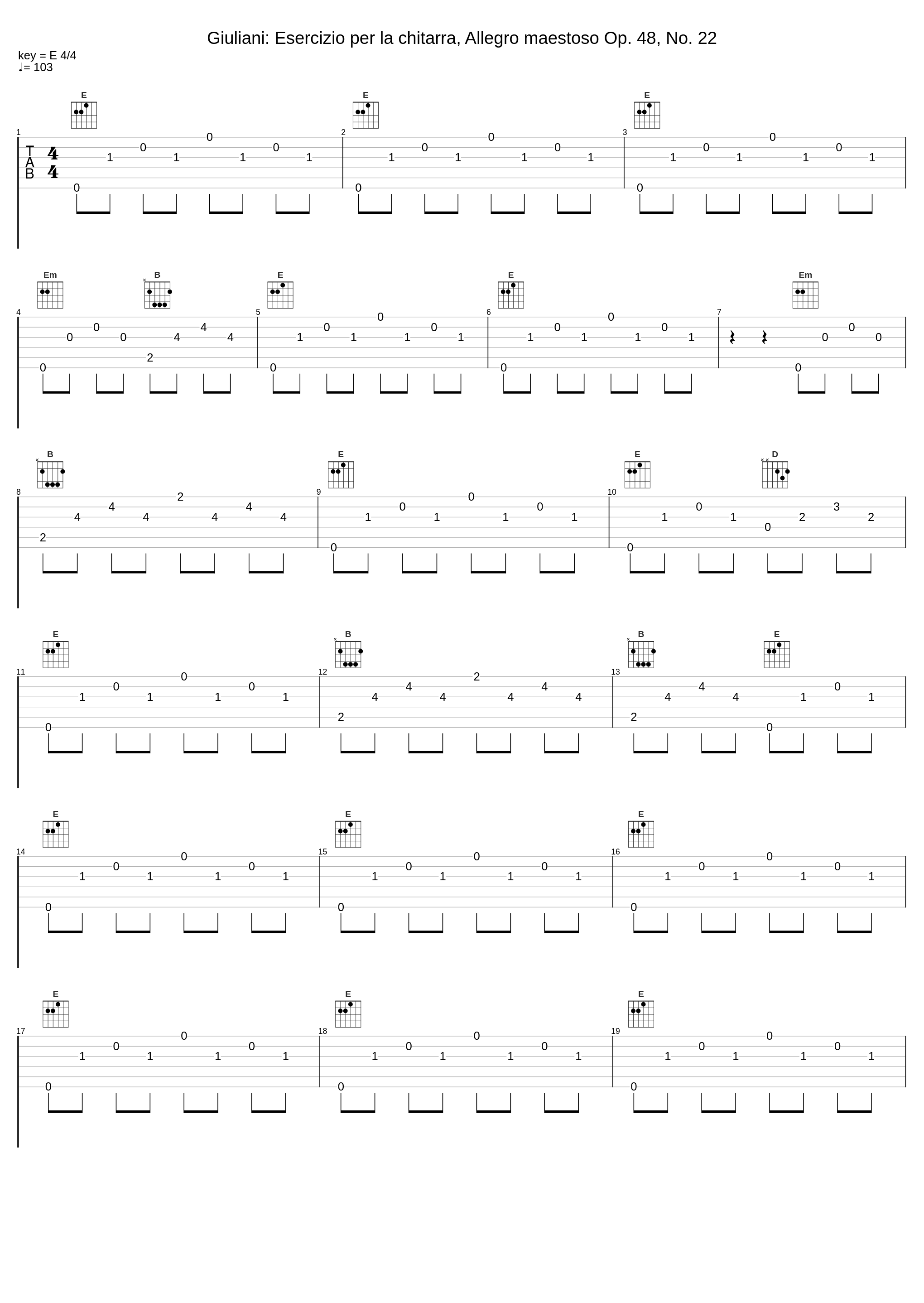 Giuliani: Esercizio per la chitarra, Allegro maestoso Op. 48, No. 22_Elena Càsoli_1