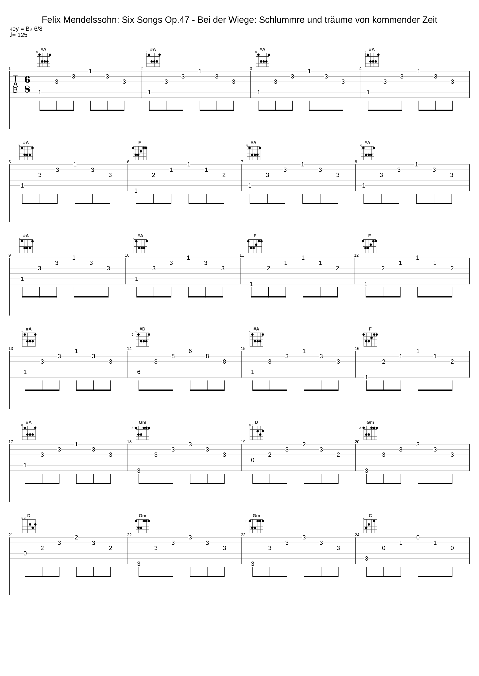 Felix Mendelssohn: Six Songs Op.47 - Bei der Wiege: Schlummre und träume von kommender Zeit_Felix Mendelssohn_1