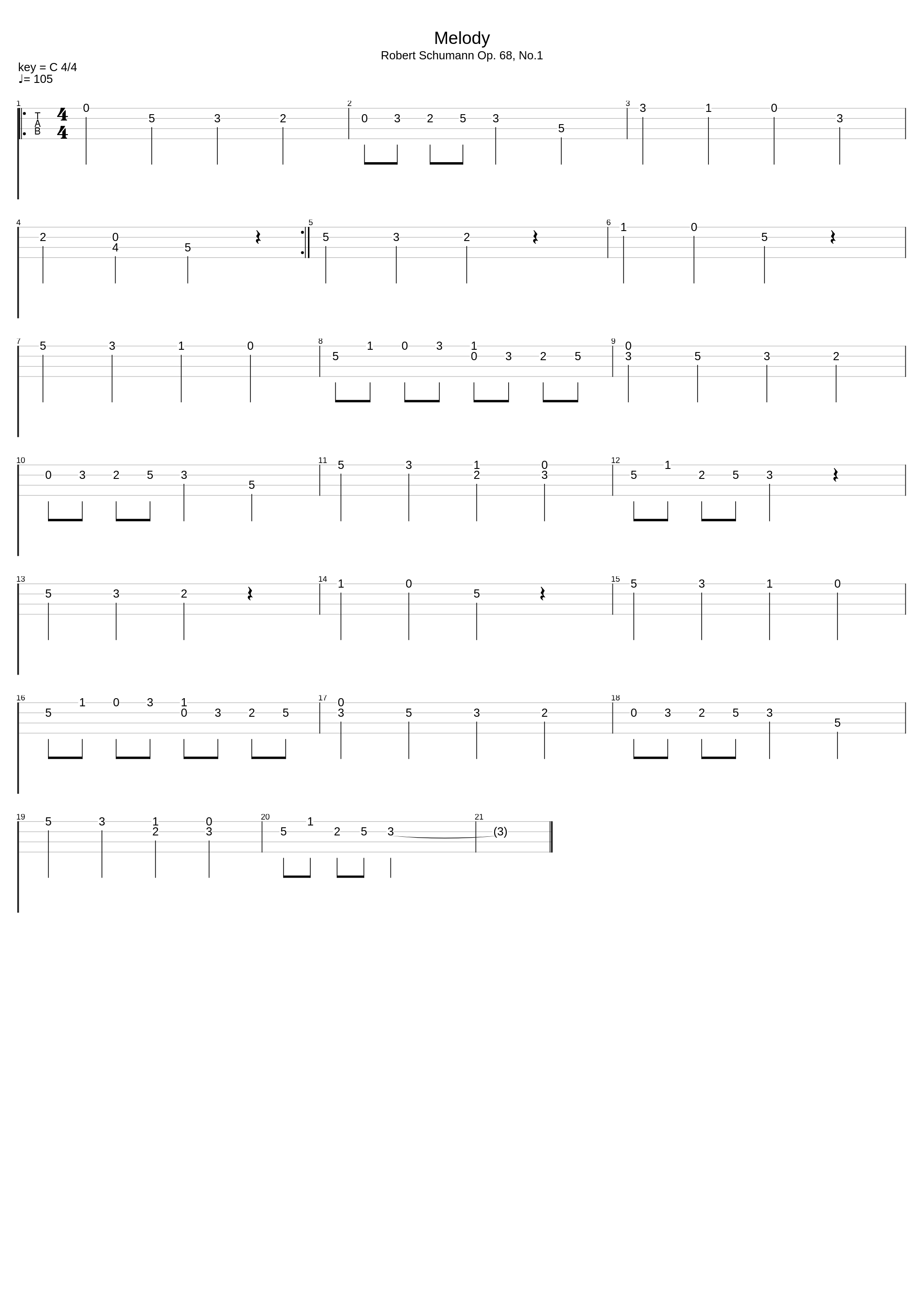 Melody Op68 No1_Robert Schumann_1