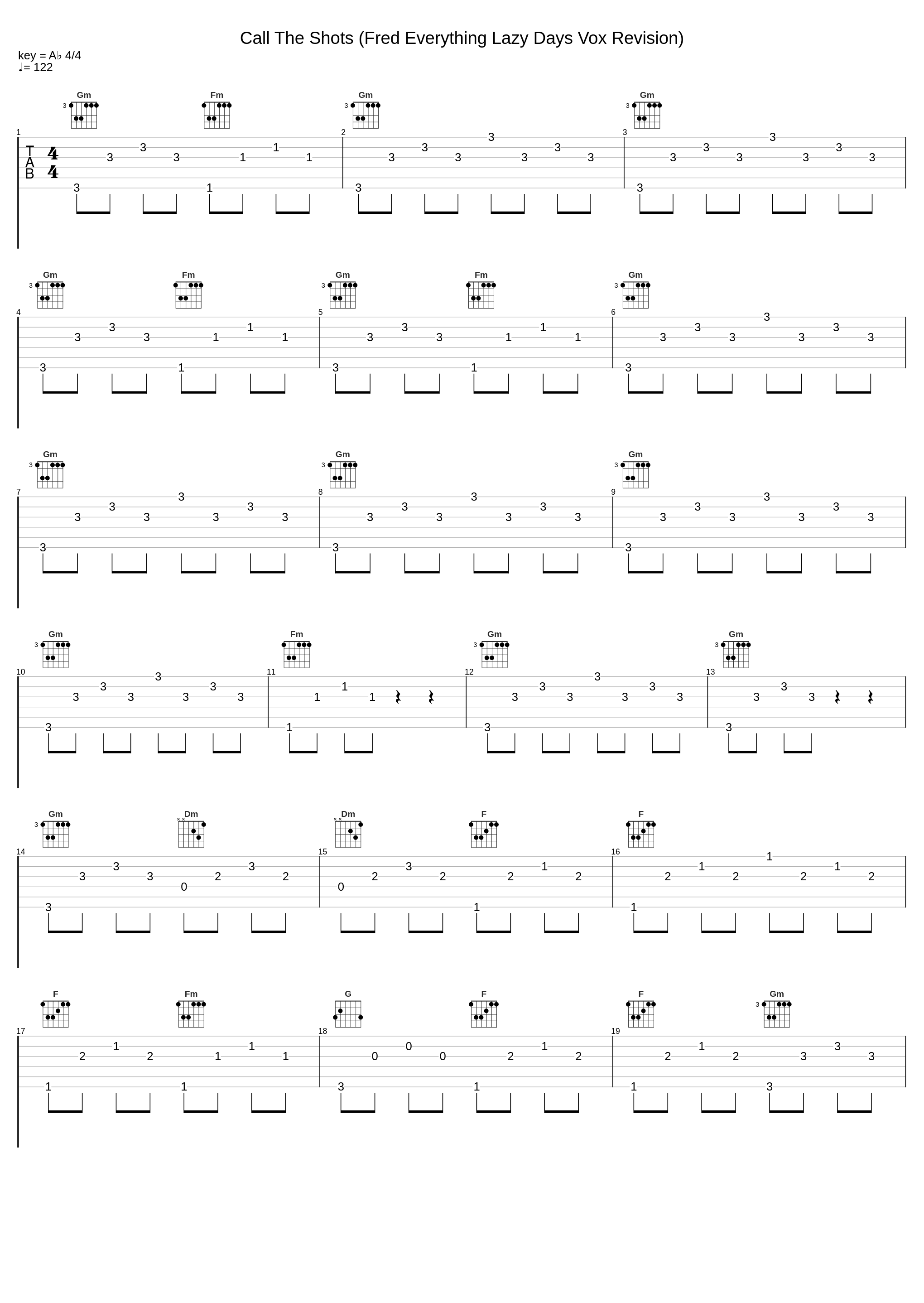 Call The Shots (Fred Everything Lazy Days Vox Revision)_Jaw,Art Of Tones_1