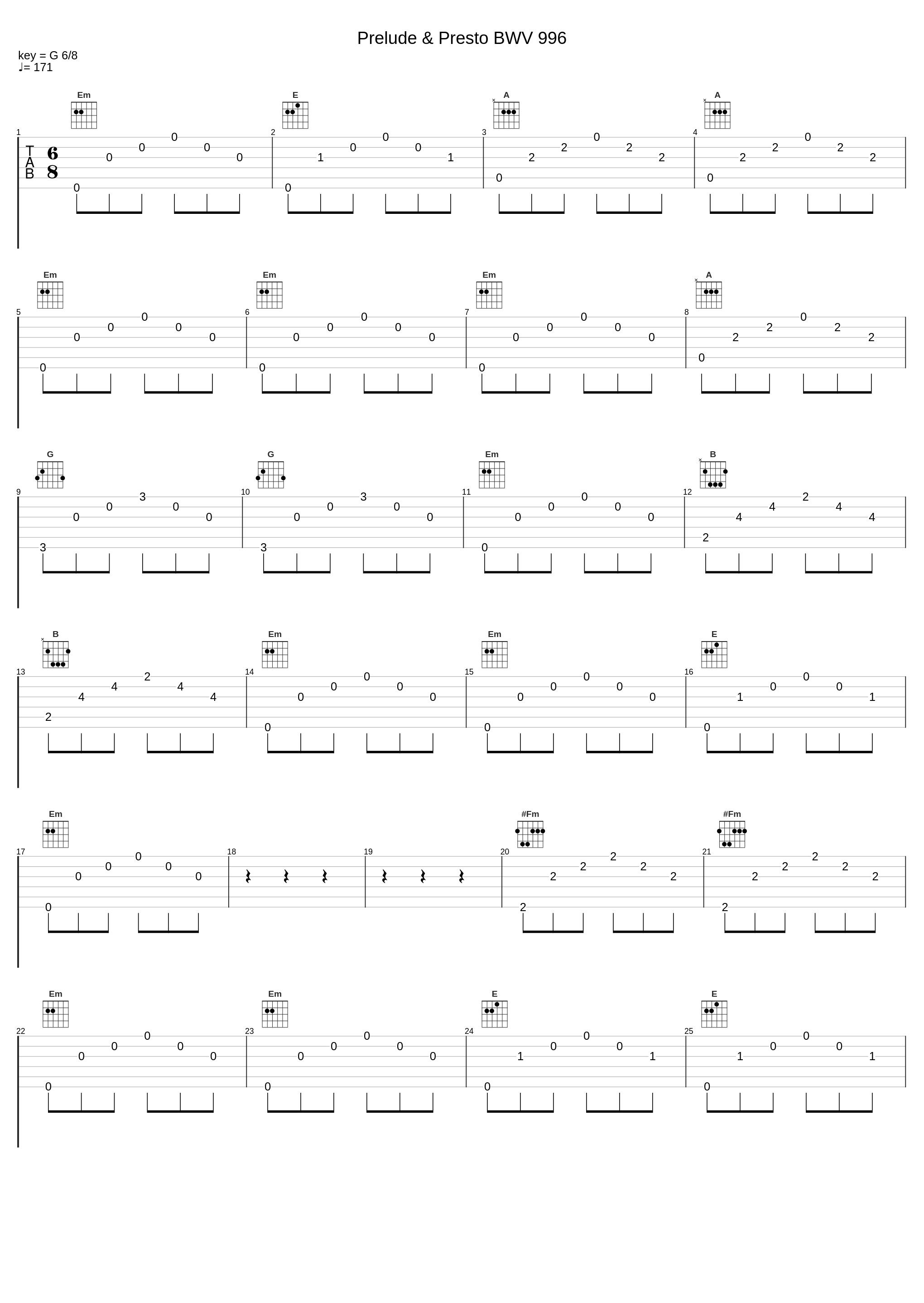 Prelude & Presto BWV 996_Tamas Szekeres_1