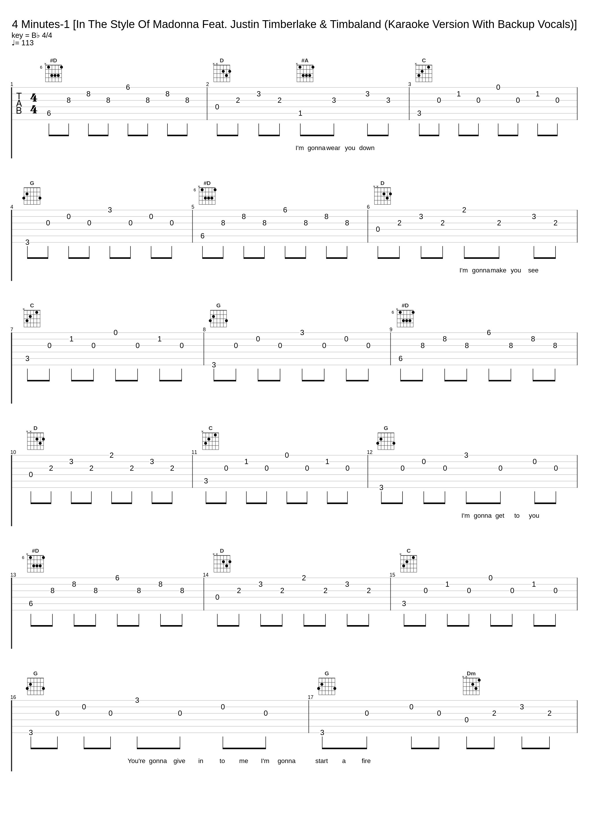 4 Minutes-1 [In The Style Of Madonna Feat. Justin Timberlake & Timbaland (Karaoke Version With Backup Vocals)]_Karaoke,Timbaland_1