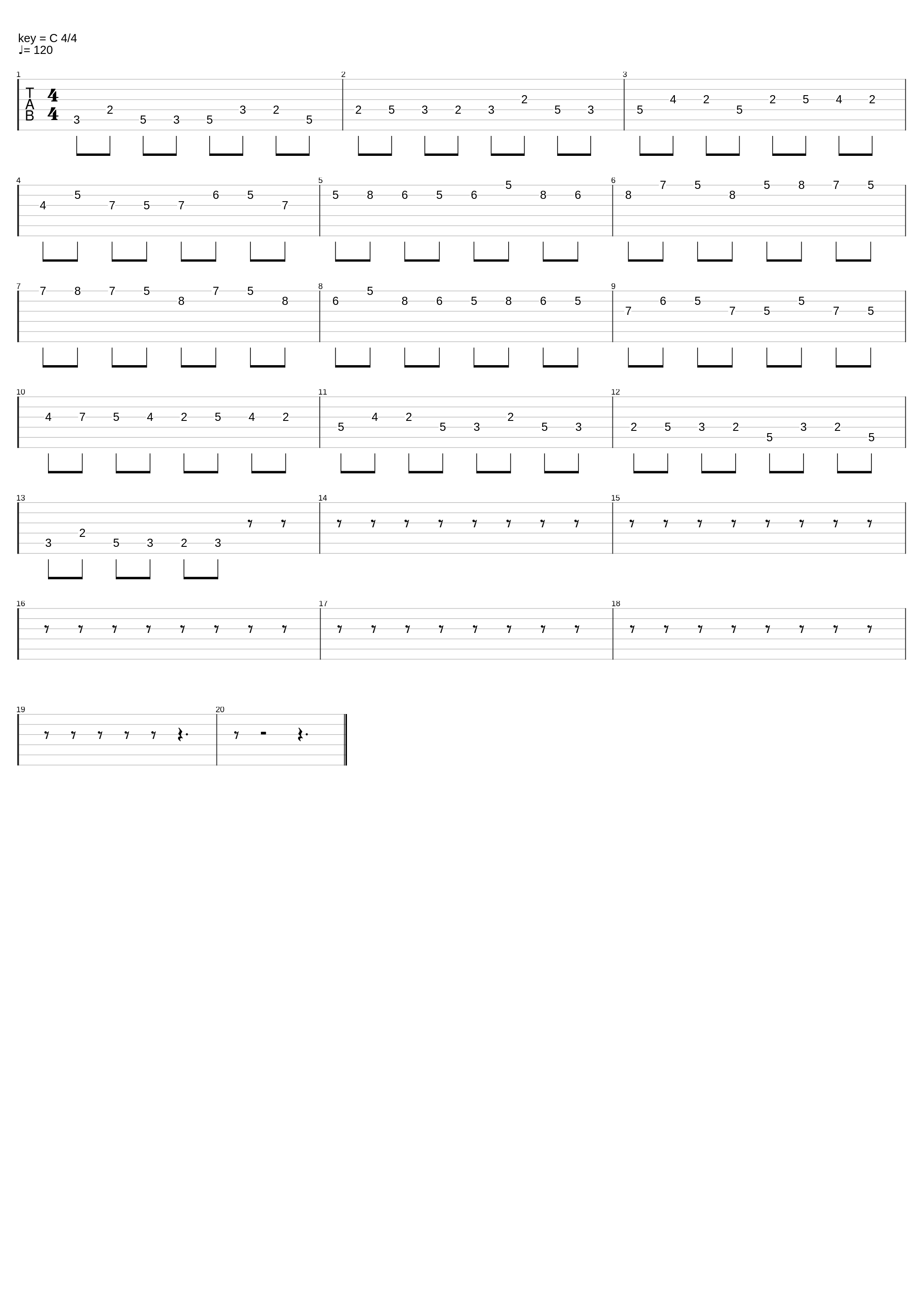 C Major - Variation 1 - Second Position - 2 octave_Fun Guitar_1