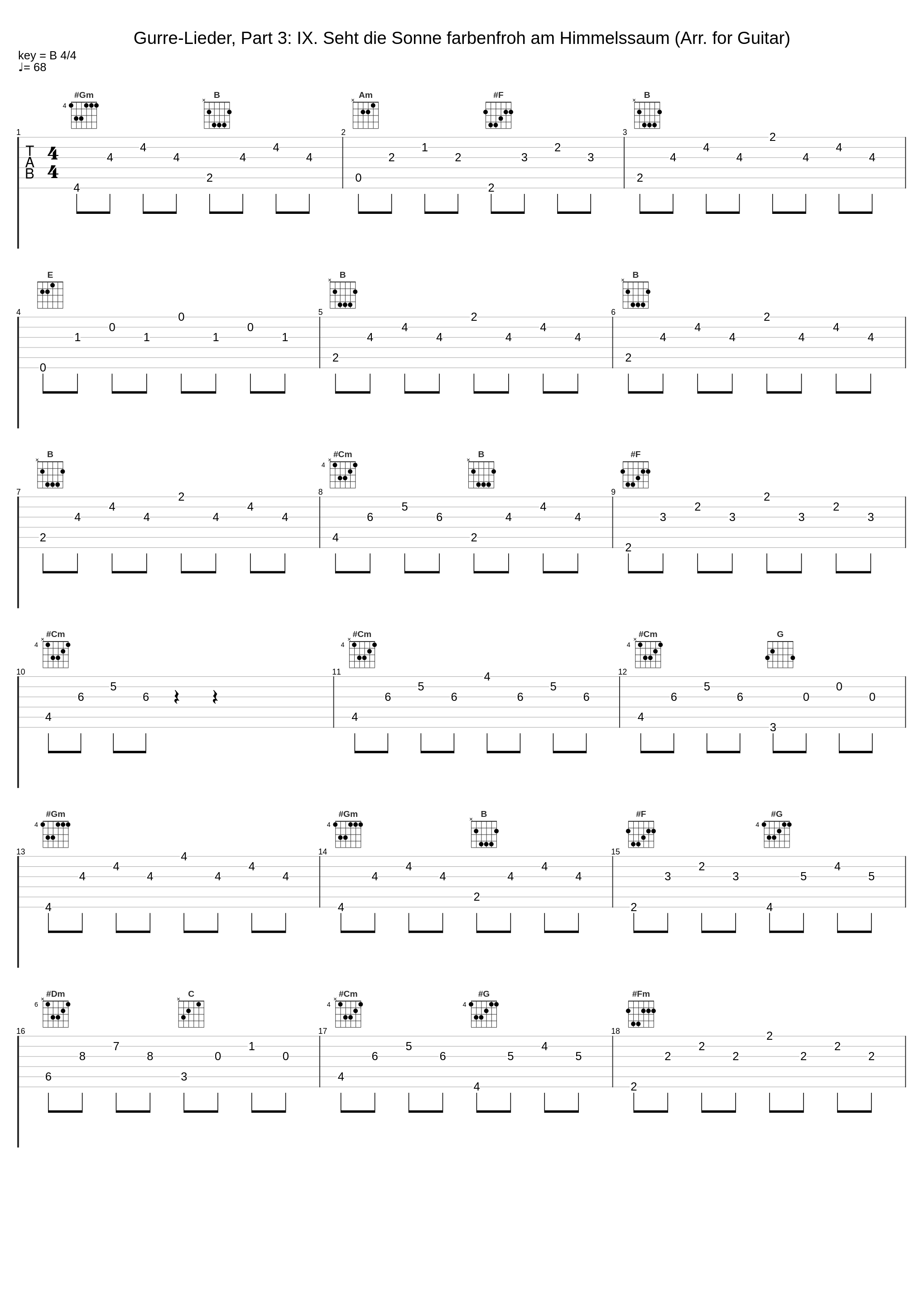 Gurre-Lieder, Part 3: IX. Seht die Sonne farbenfroh am Himmelssaum (Arr. for Guitar)_Noel Akchote,Arnold Schönberg_1