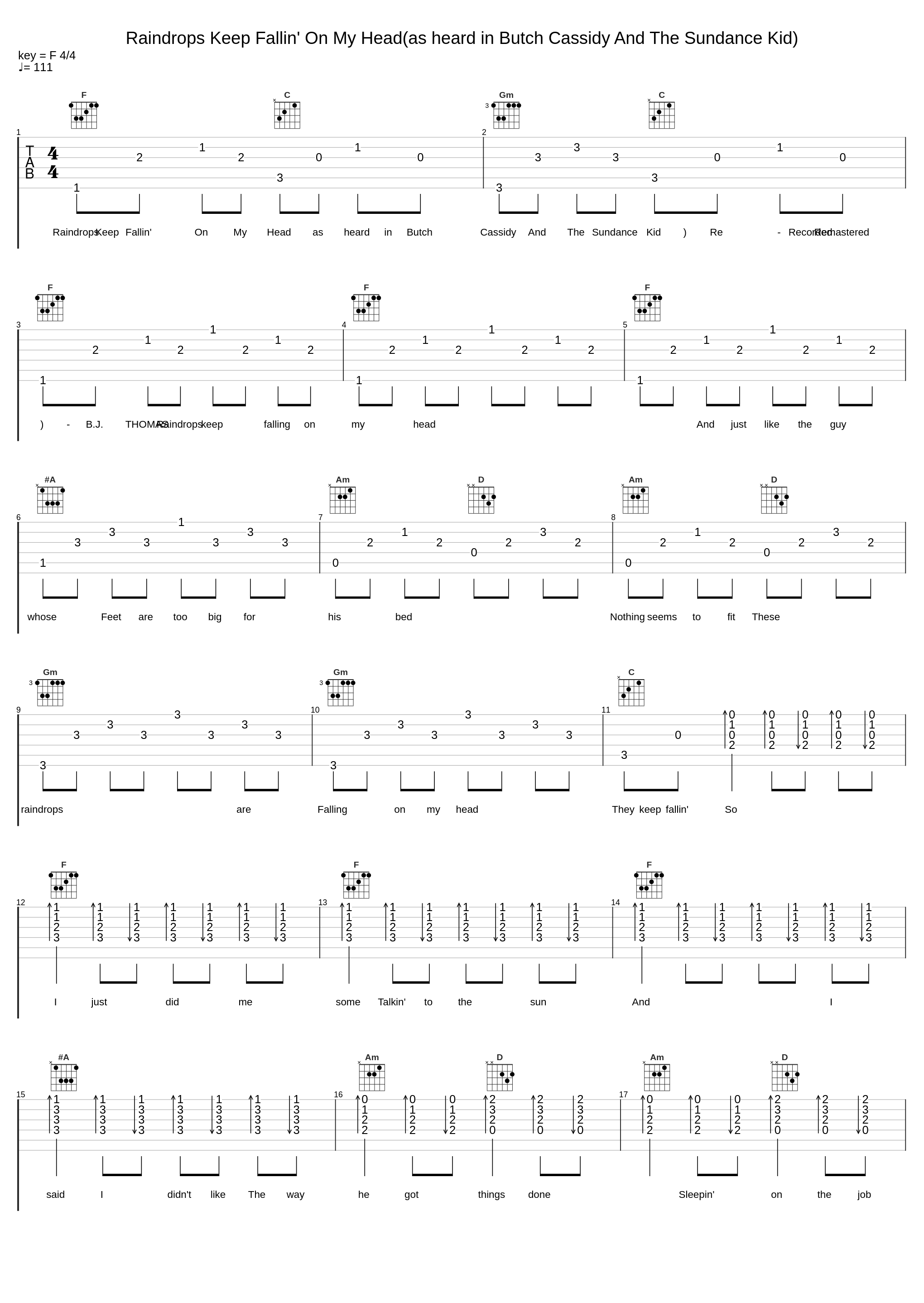 Raindrops Keep Fallin' On My Head(as heard in Butch Cassidy And The Sundance Kid)_B.J. THOMAS_1