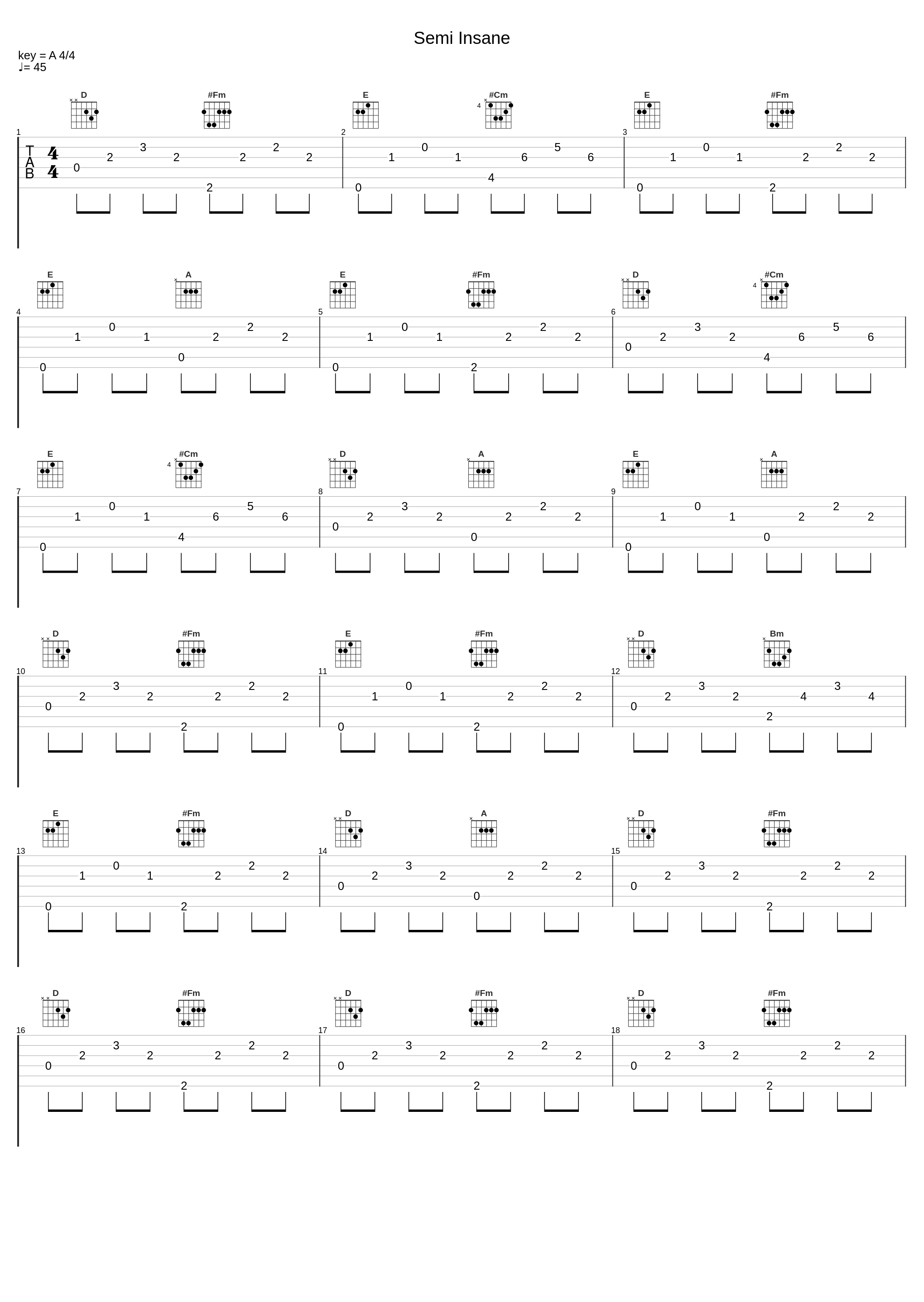 Semi Insane_Kevin Faye,Chords,Collen_1