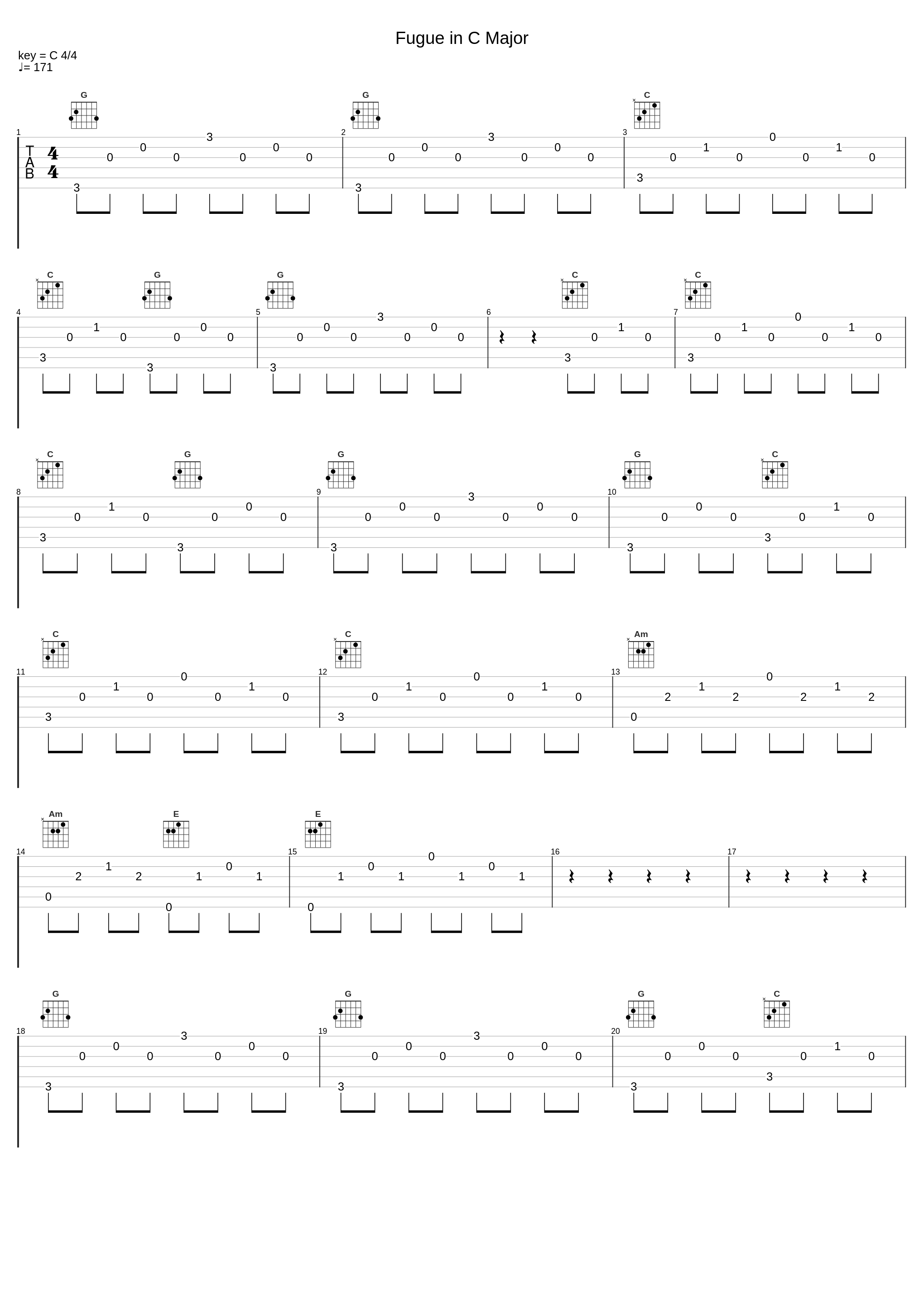 Fugue in C Major_Joseph Payne,Johann Pachelbel_1