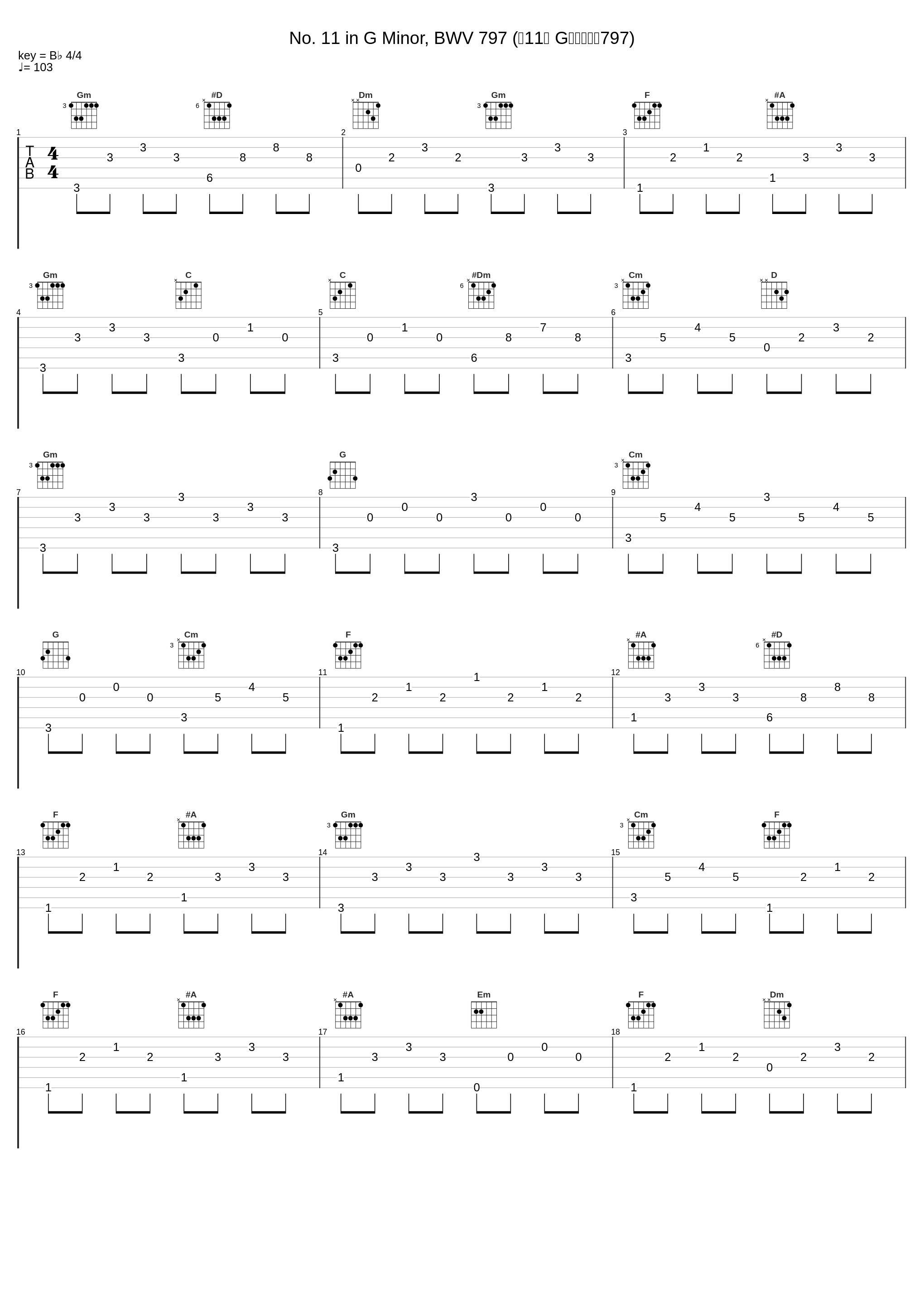 No. 11 in G Minor, BWV 797 (第11首 G小调，作品797)_János Sebestyén_1