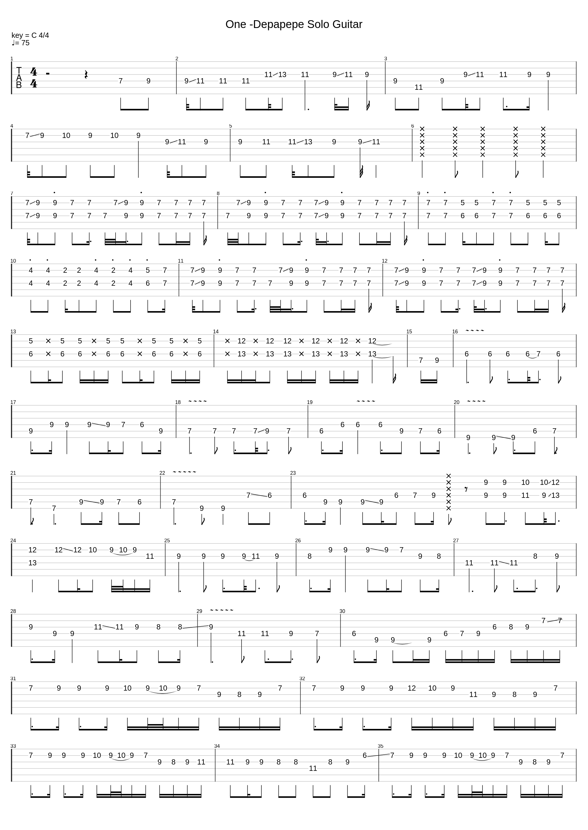 One - Depapepe Solo Guitar_Yudinolastname_1